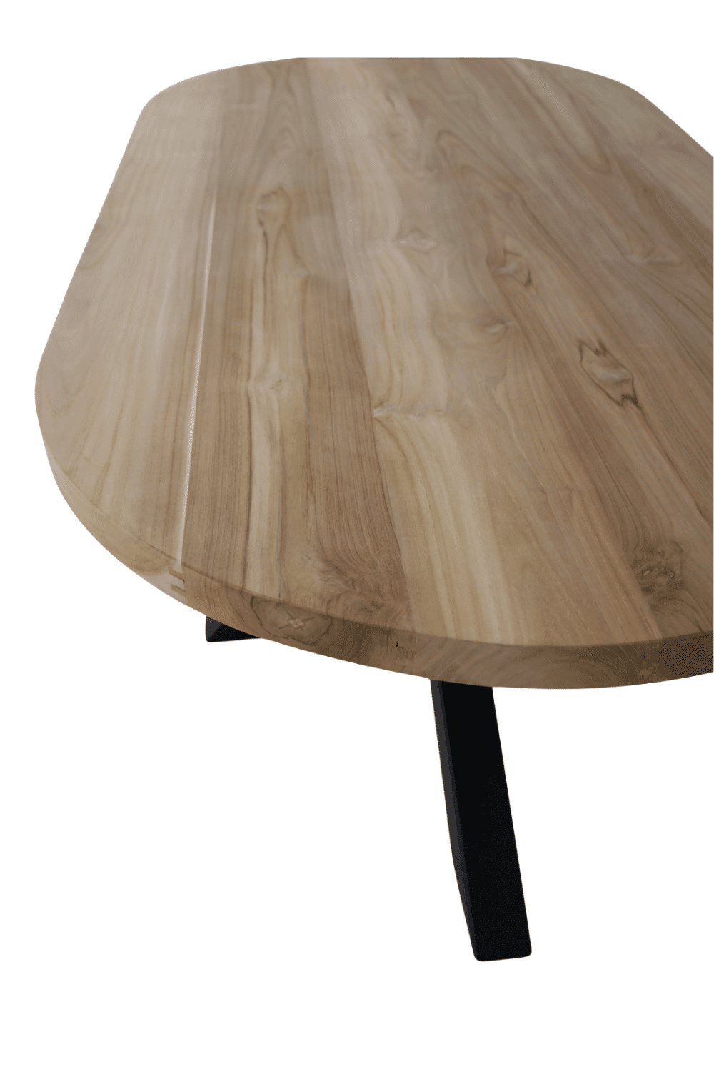 Massief teak houten afgeronde eetkamertafel 180x89x78 cm Massief teak houten afgeronde eetkamertafel 180x89x78 cm