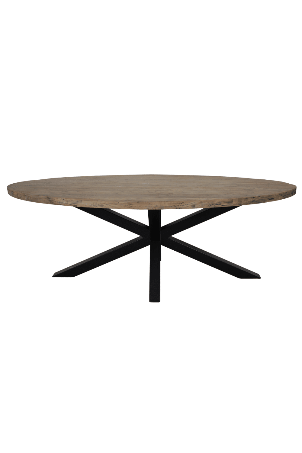 Massief teak houten ovale tafel 217x110x78 cm