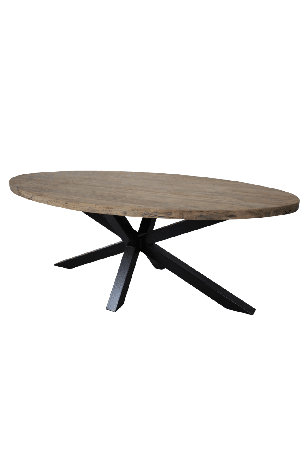 Massief teak houten ovale tafel 217x110x78 cm