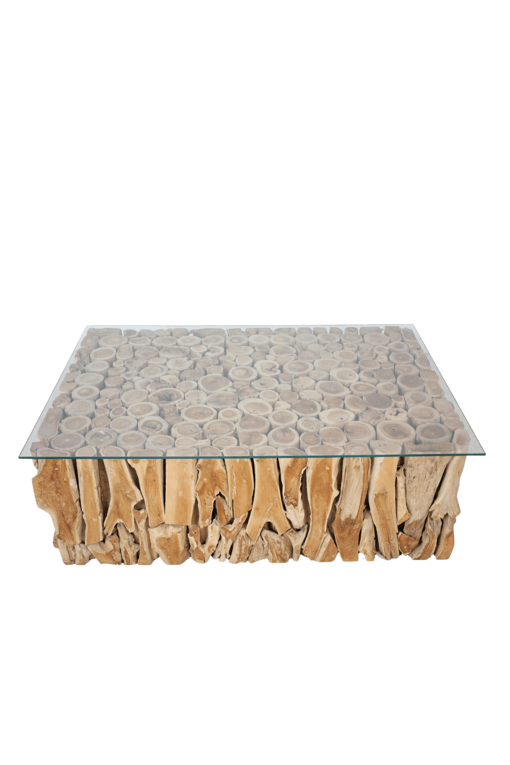 Salontafel wortel teak met glasplaat 122x82x41 cm Salontafel wortel teak met glasplaat 122x82x41 cm