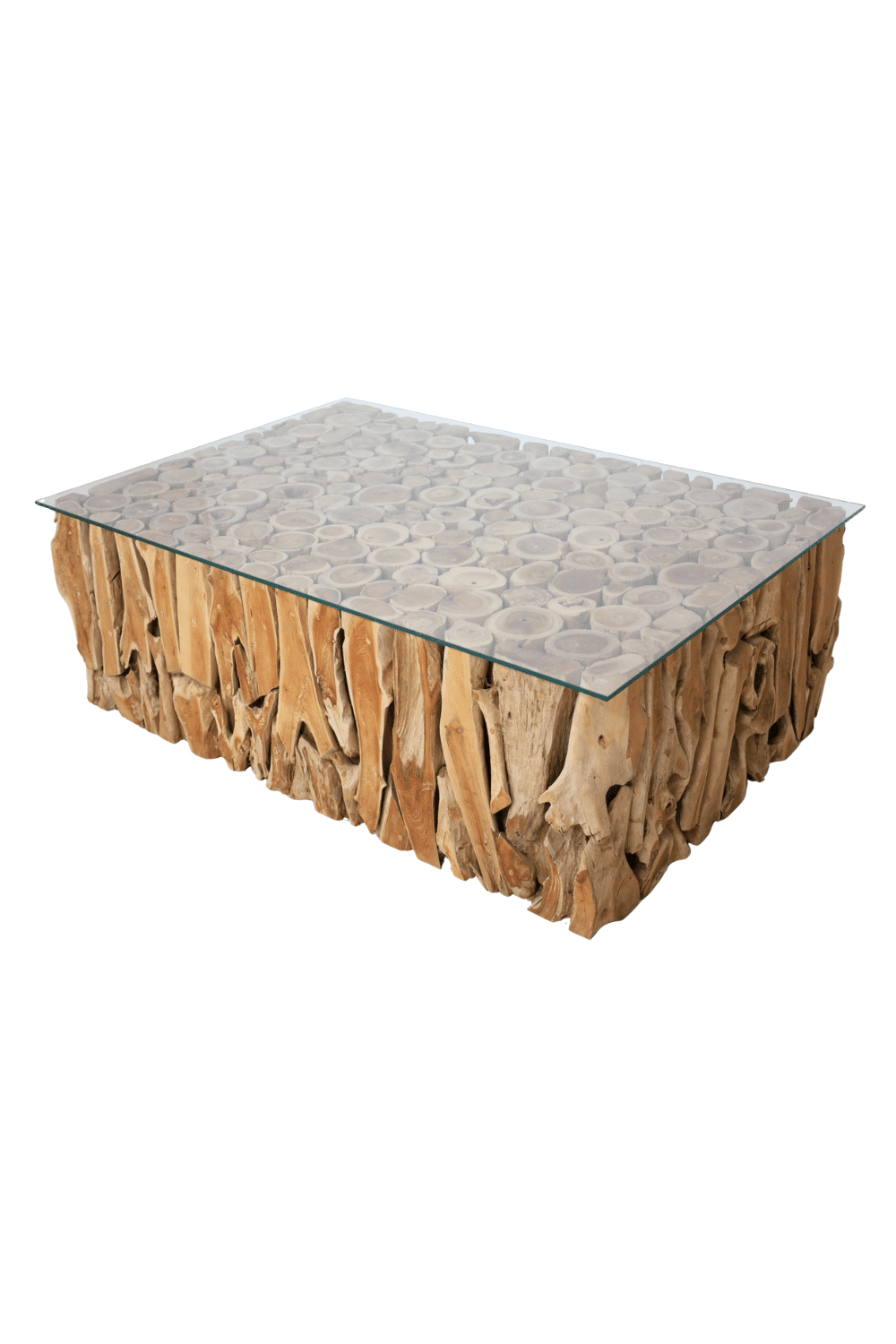 Salontafel wortel teak met glasplaat 122x82x41 cm Salontafel wortel teak met glasplaat 122x82x41 cm