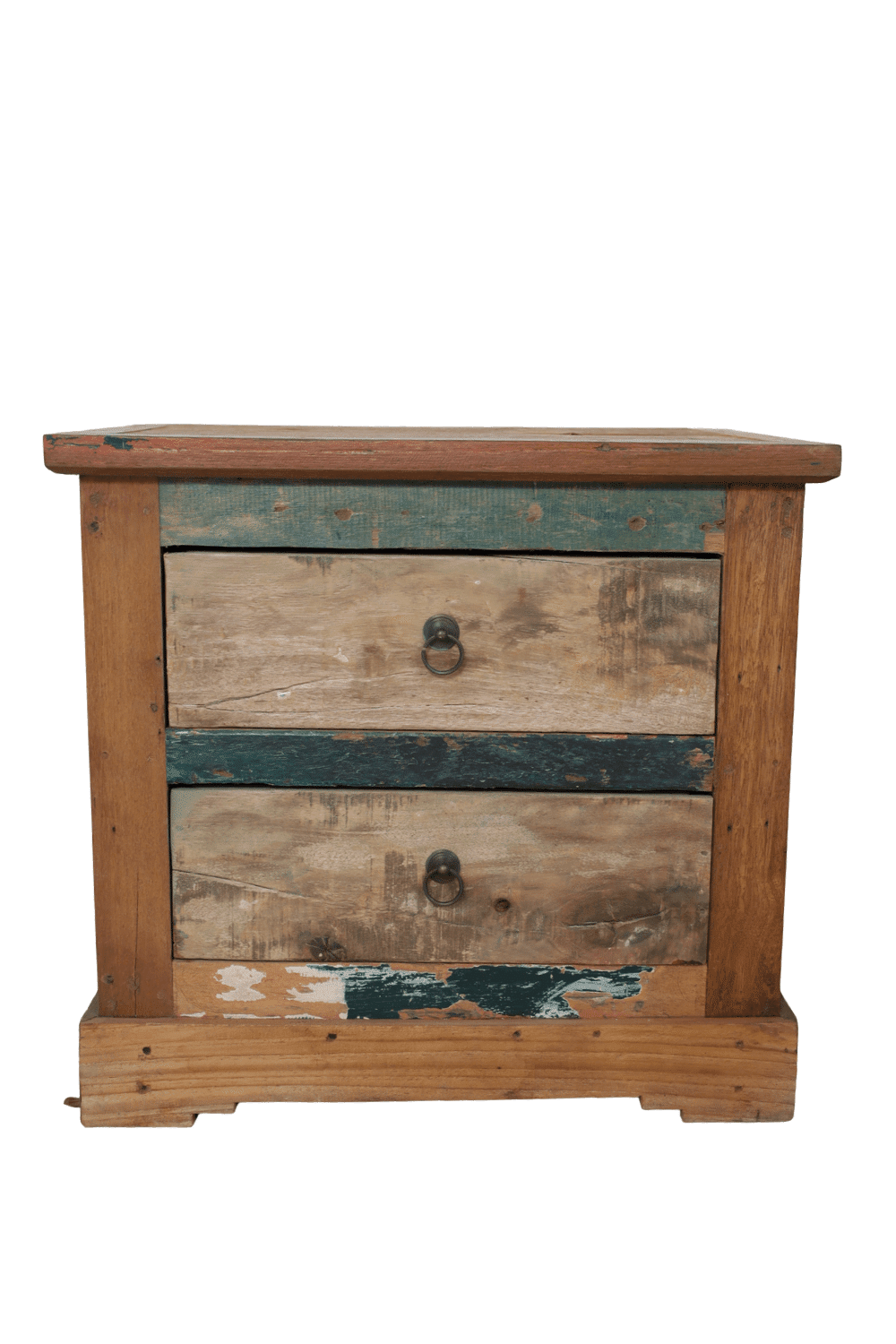 Set van 2 rustiek boten houten Nachtkastje 54x41x50 cm