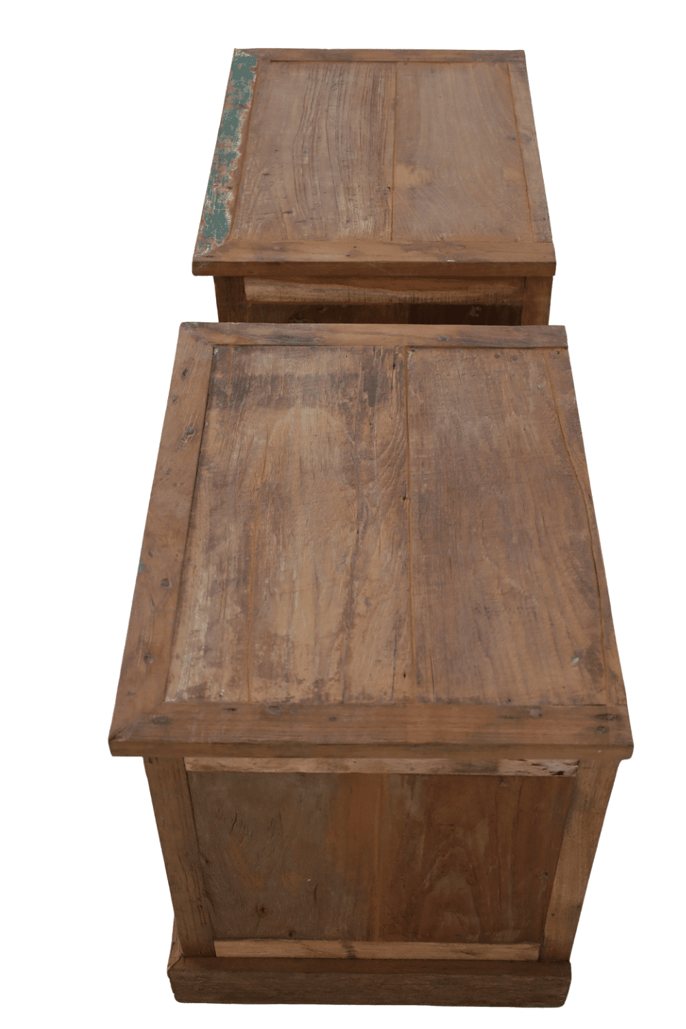 Set van 2 rustiek boten houten Nachtkastje 54x41x50 cm