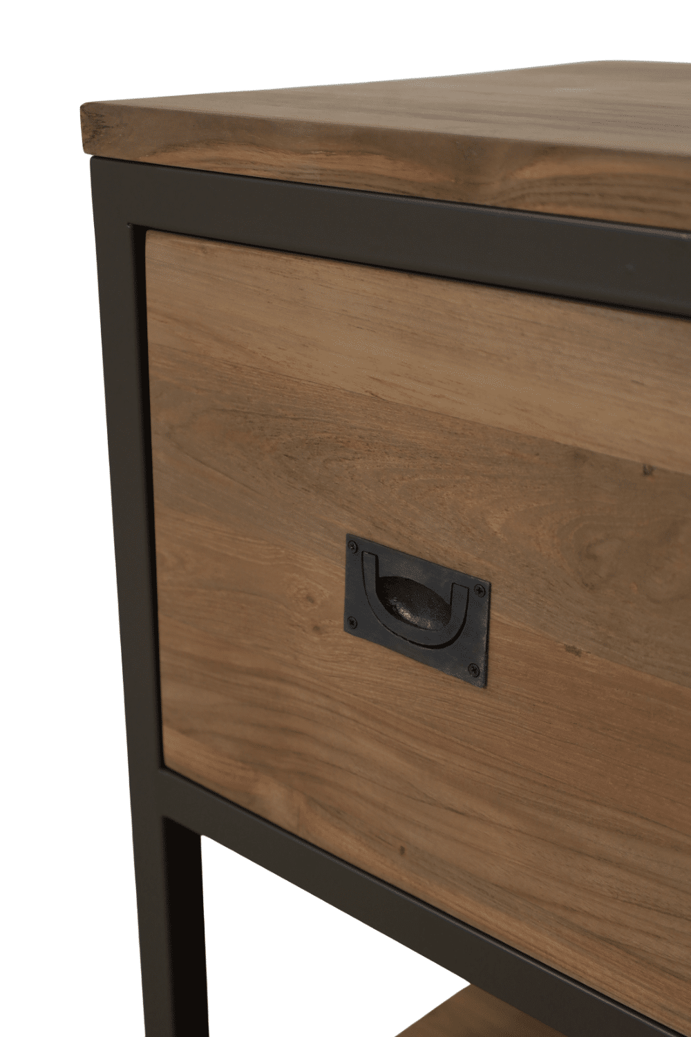 Teak houten badkamermeubel met anodic brown metalen details, en spiegel st3t 120 cm Teak houten badkamermeubel met anodic brown metalen details, en spiegel st3t 120 cm