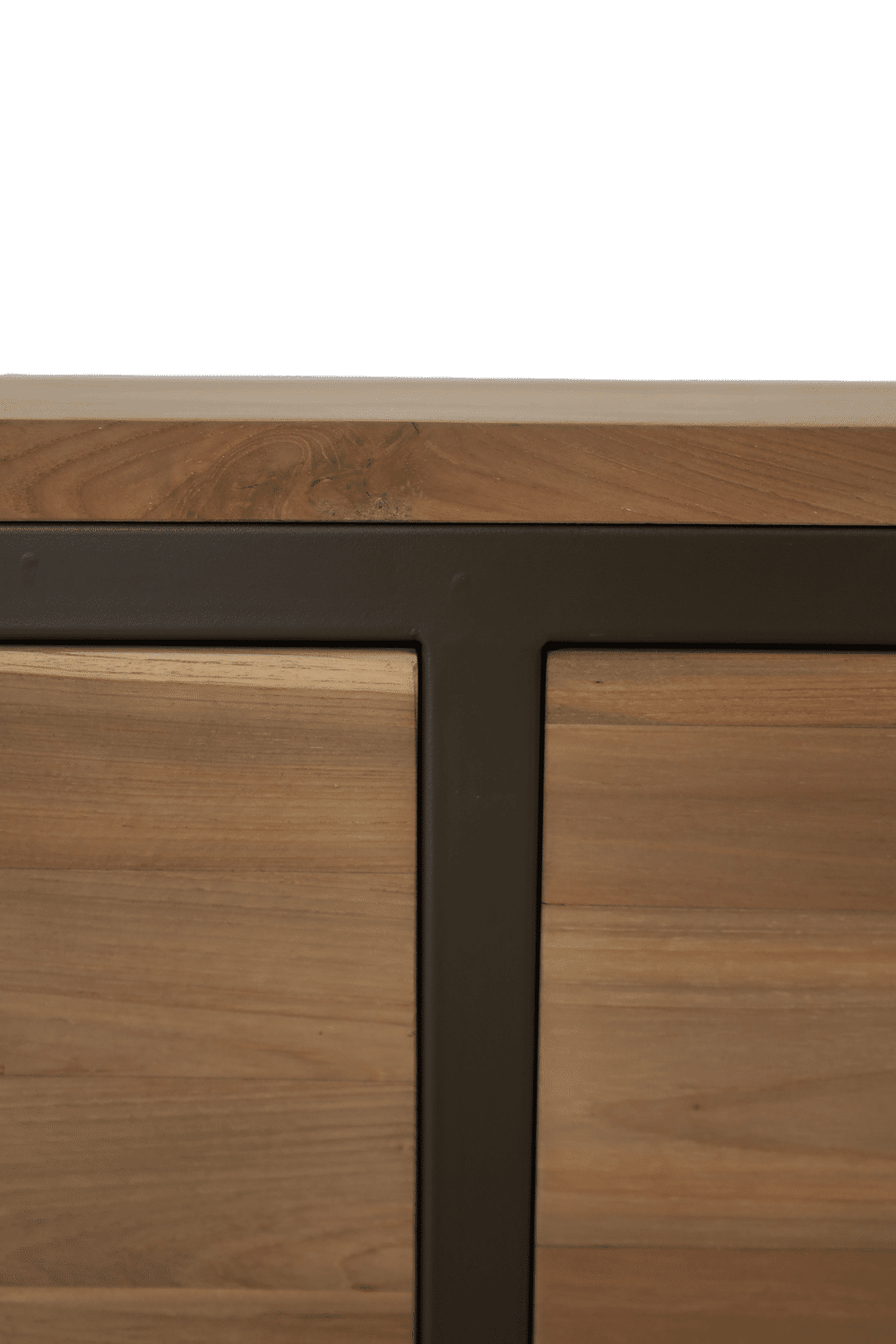 Teak houten badkamermeubel met anodic brown metalen details, en spiegel st3t 120 cm Teak houten badkamermeubel met anodic brown metalen details, en spiegel st3t 120 cm
