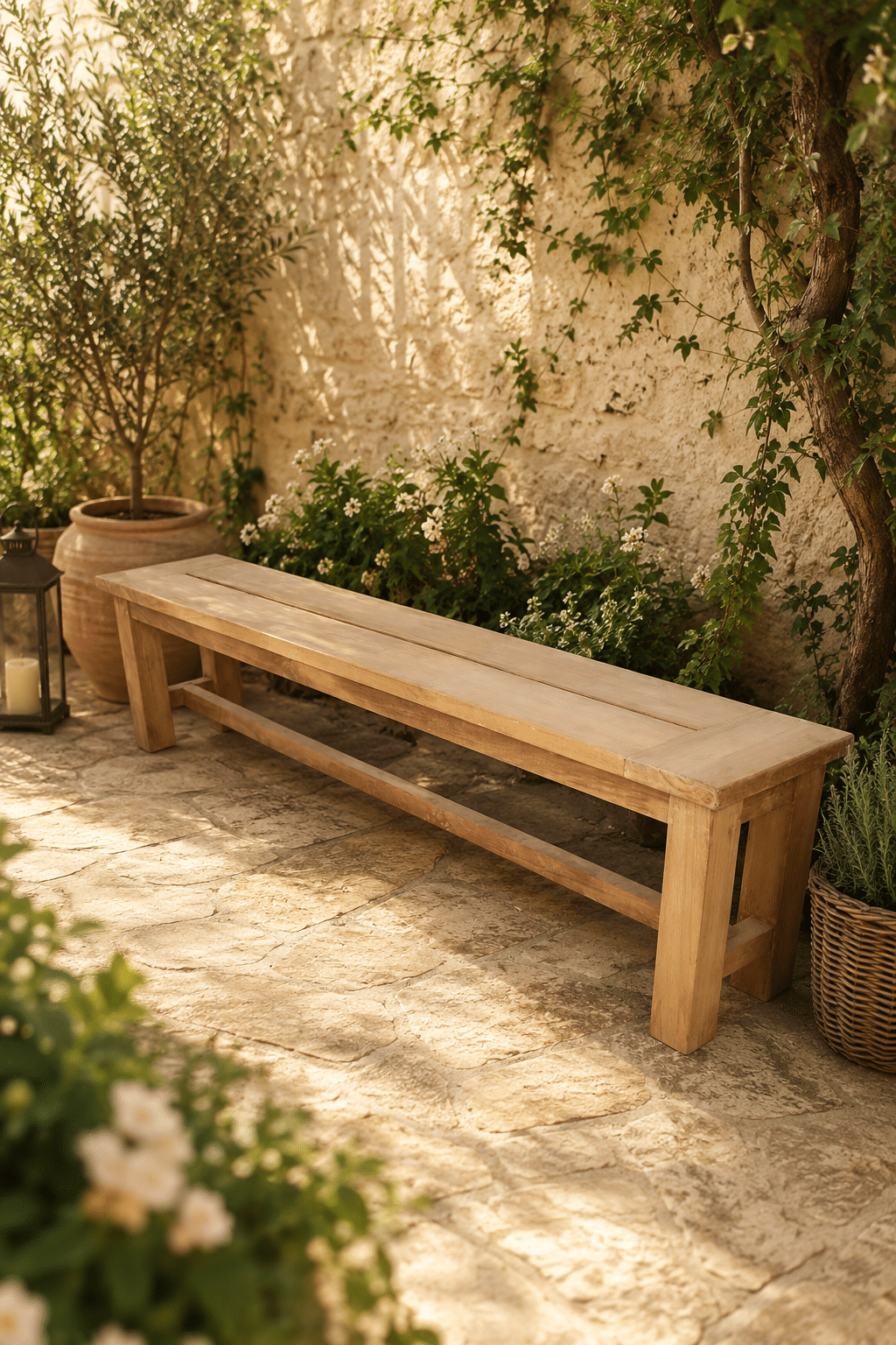Teak houten tuinbank 200x36x48 cm Teak houten tuinbank 200x36x48 cm