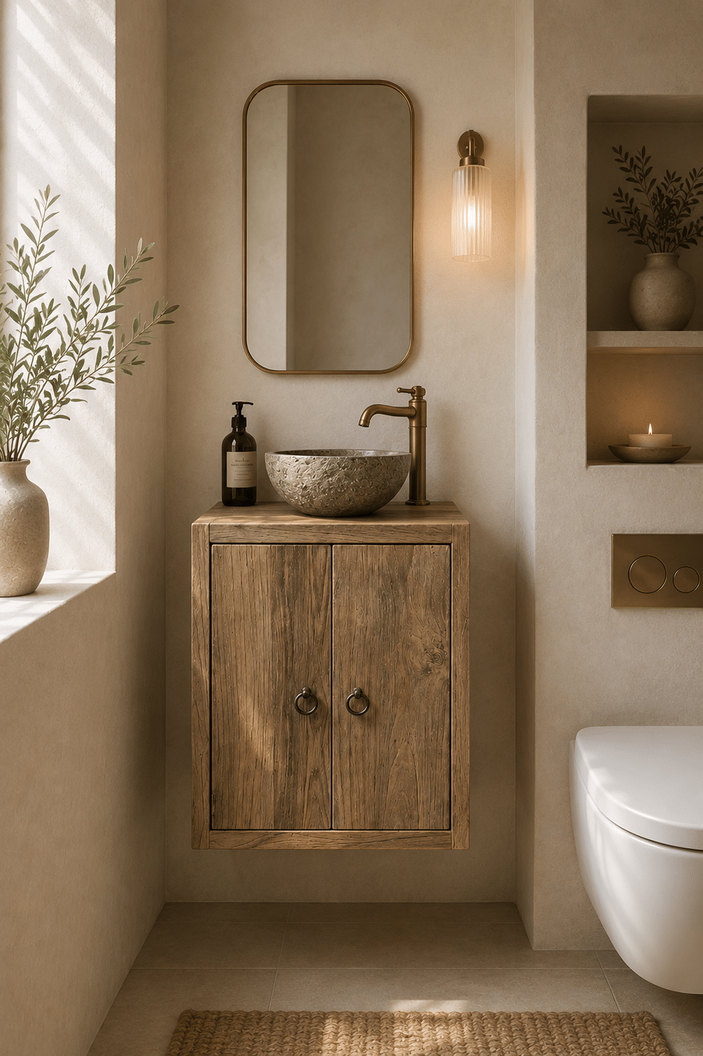 hangend teak houten Toiletkastje joy hangend teak houten Toiletkastje joy