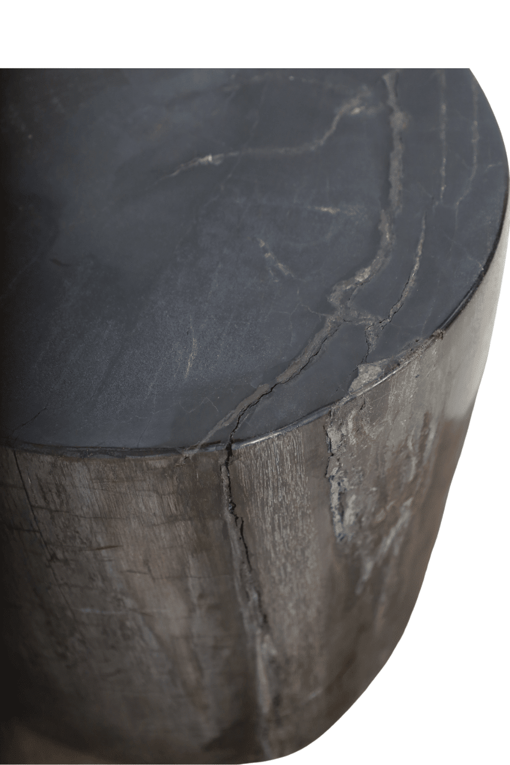 zwarte Versteend houten poef 31x30,5x35 cm zwarte Versteend houten poef 31x30,5x35 cm