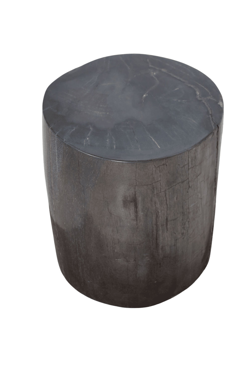 zwarte Versteend houten poef 31x30,5x35 cm zwarte Versteend houten poef 31x30,5x35 cm