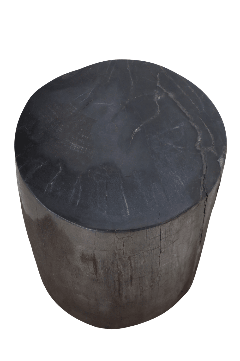 zwarte Versteend houten poef 31x30,5x35 cm zwarte Versteend houten poef 31x30,5x35 cm