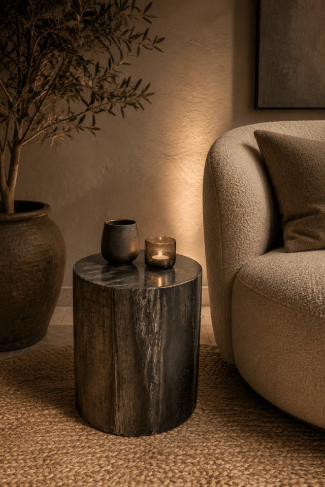 Versteend houten tafel