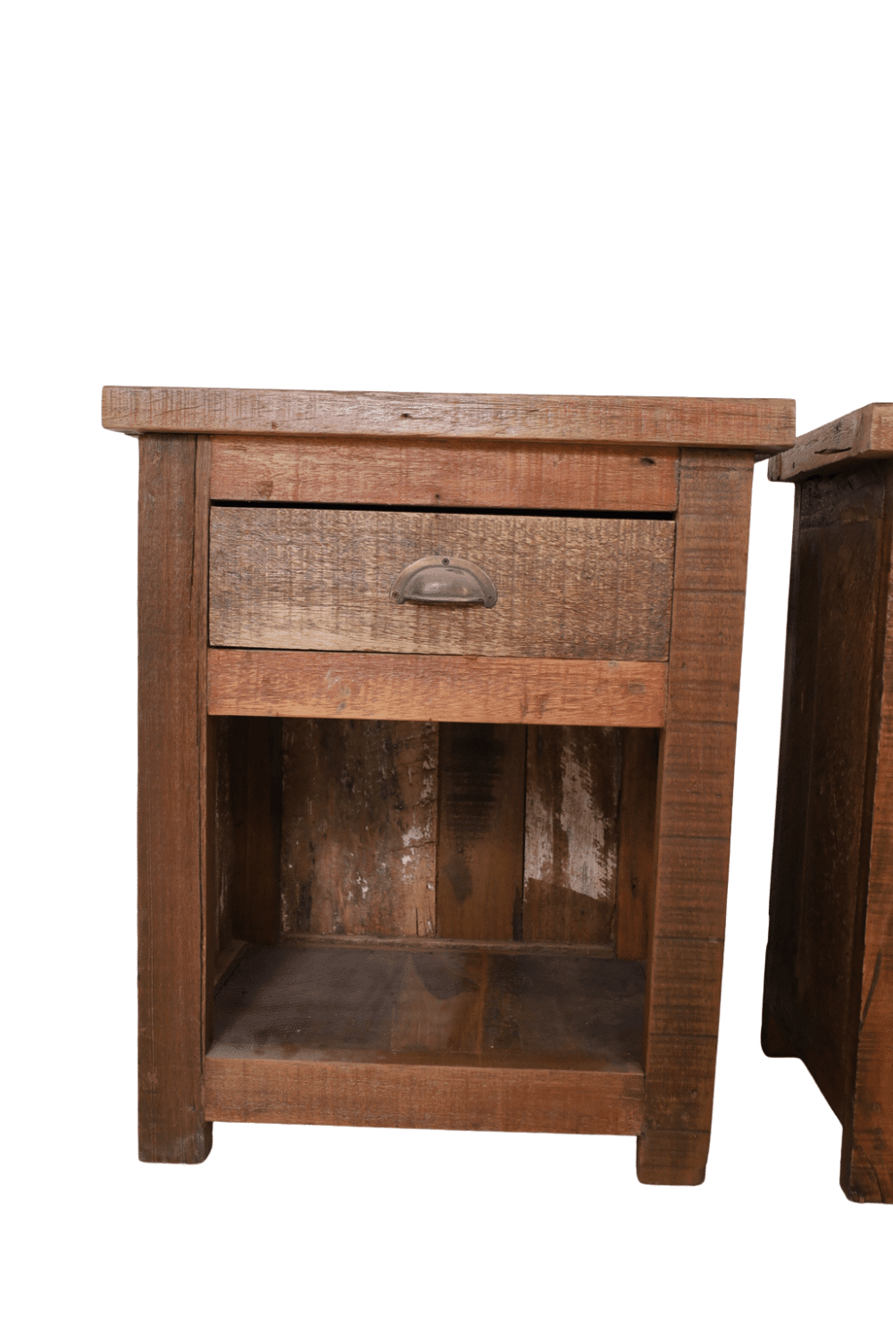 set van 2 houten rustieke Nachtkastjes 55x39x56 cm