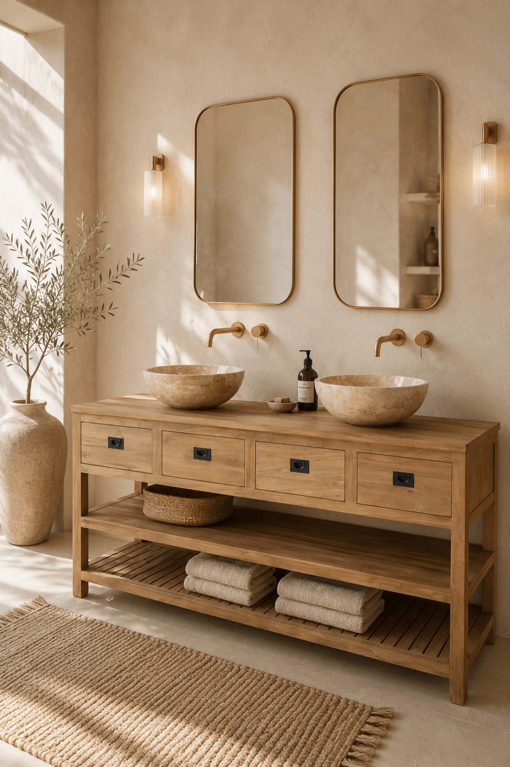 teak houten badkamermeubel st3t