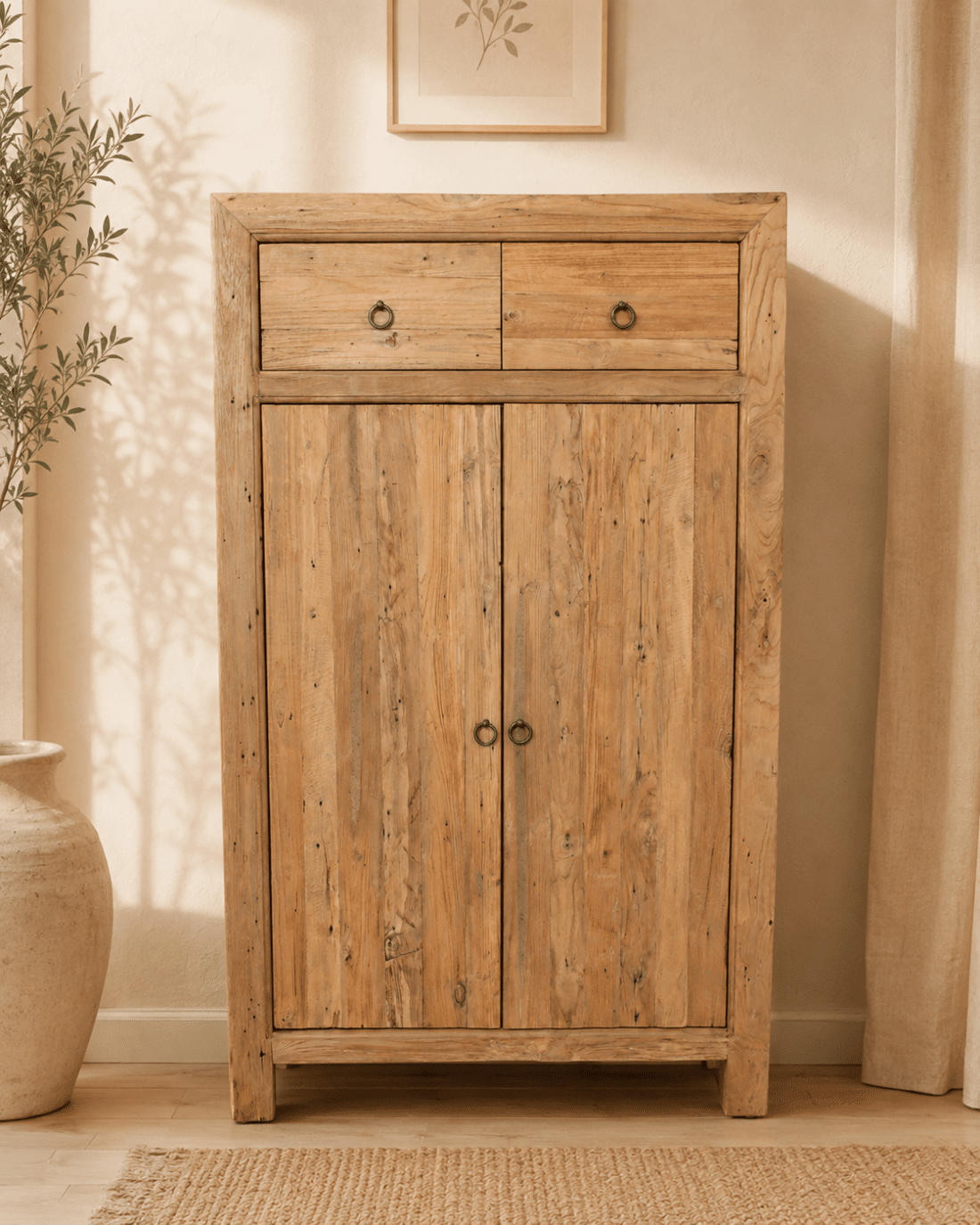 Meidenkast teak hout chinees model super rustiek 90x45x152 cm Meidenkast teak hout chinees model super rustiek 90x45x152 cm