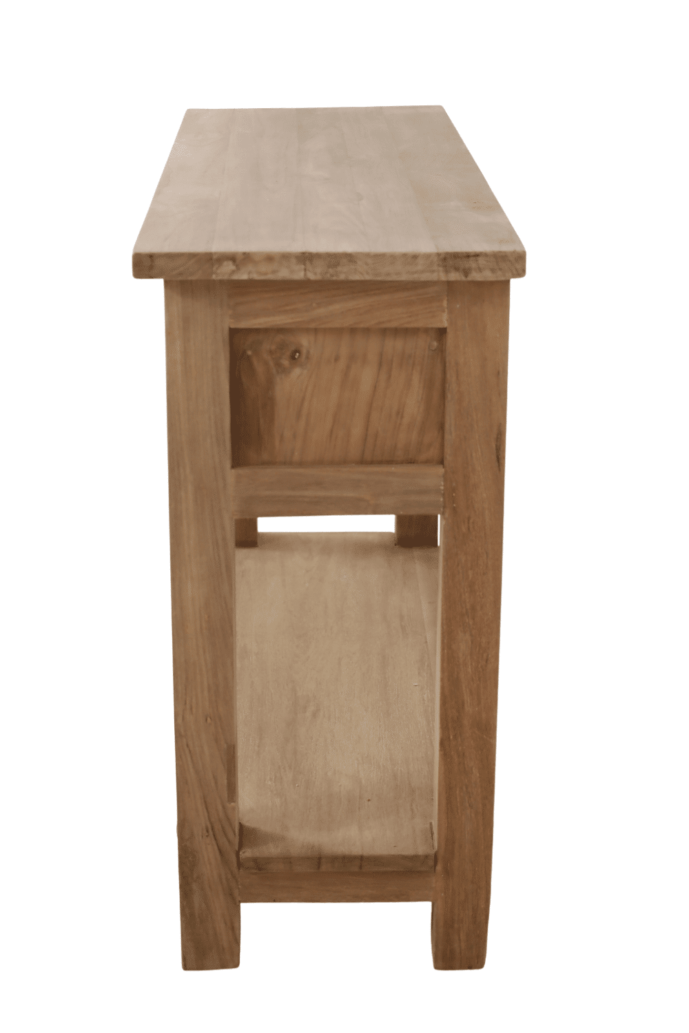 Side table teak hout met 2 lades en onderblad Side table teak hout met 2 lades en onderblad