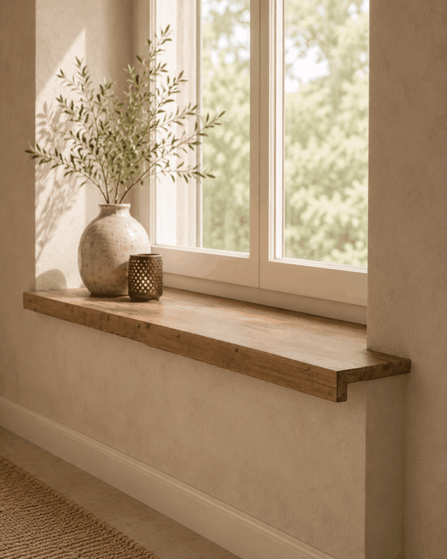 Teak houten vensterbank 200x21,5x5 cm