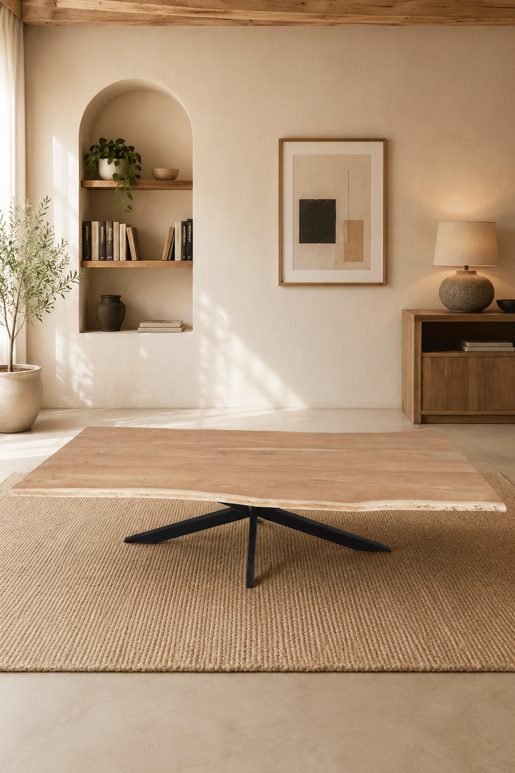 boomstam houten eentafel met zwart metalen spinpoot acacia hout 300x100x110x79 cm boomstam houten eentafel met zwart metalen spinpoot acacia hout 300x100x110x79 cm