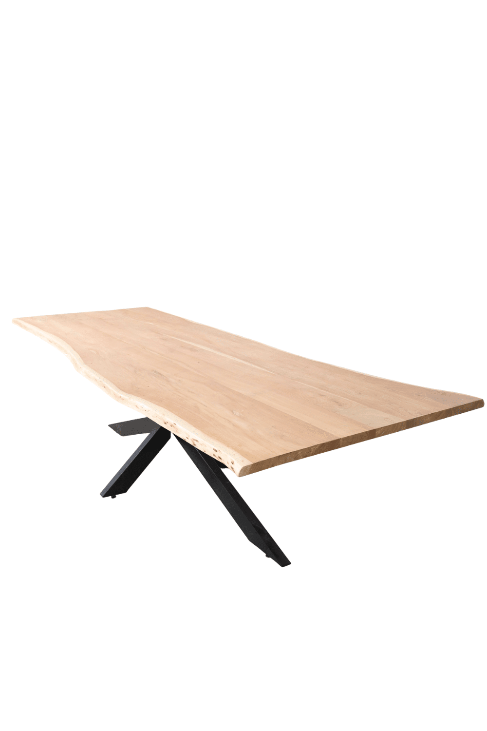 boomstam houten eentafel met zwart metalen spinpoot acacia hout 300x100x110x79 cm boomstam houten eentafel met zwart metalen spinpoot acacia hout 300x100x110x79 cm