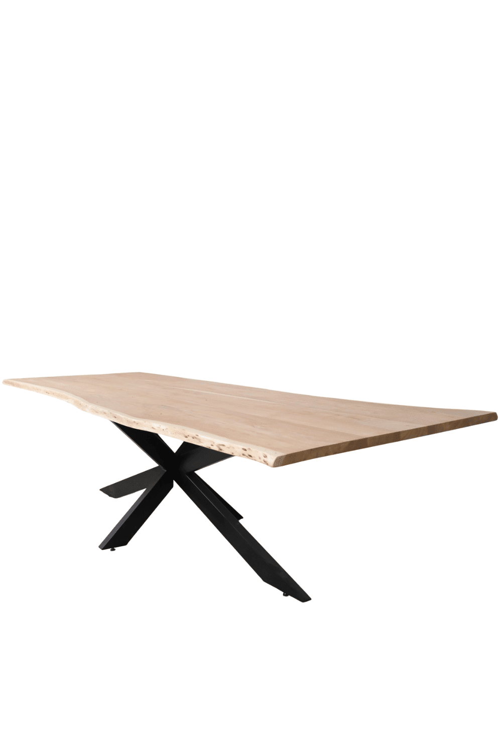 boomstam houten eentafel met zwart metalen spinpoot acacia hout 300x100x110x79 cm boomstam houten eentafel met zwart metalen spinpoot acacia hout 300x100x110x79 cm