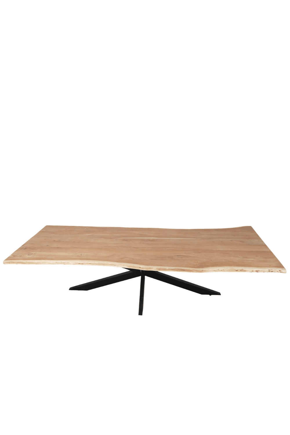 boomstam houten eentafel met zwart metalen spinpoot acacia hout 300x100x110x79 cm boomstam houten eentafel met zwart metalen spinpoot acacia hout 300x100x110x79 cm