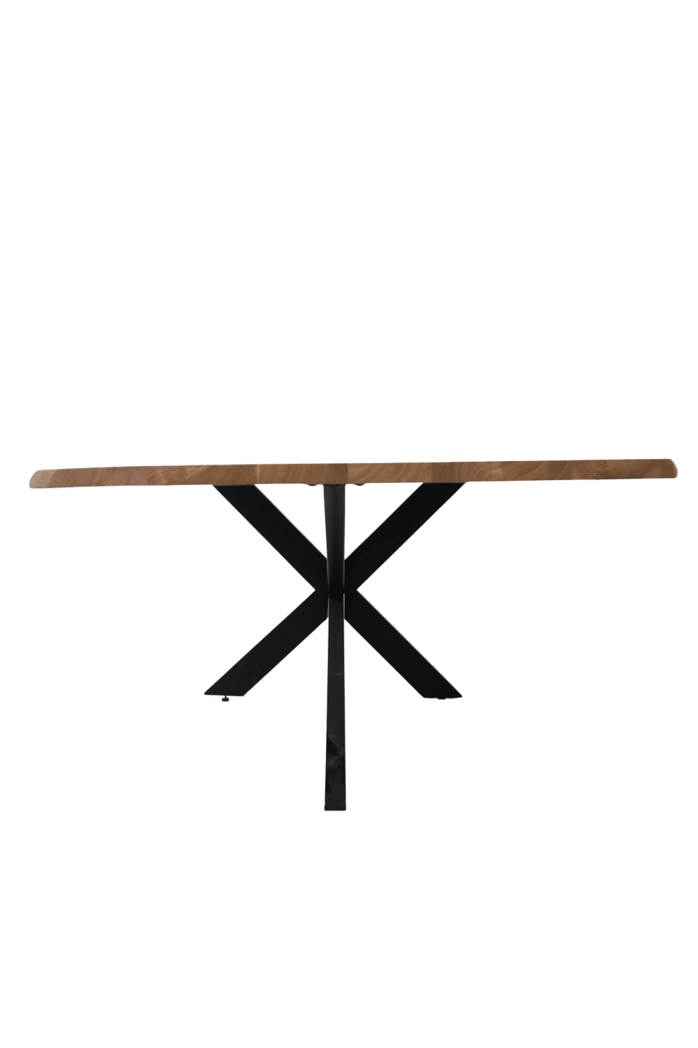 boomstam houten eentafel met zwart metalen spinpoot acacia hout 300x100x110x79 cm boomstam houten eentafel met zwart metalen spinpoot acacia hout 300x100x110x79 cm