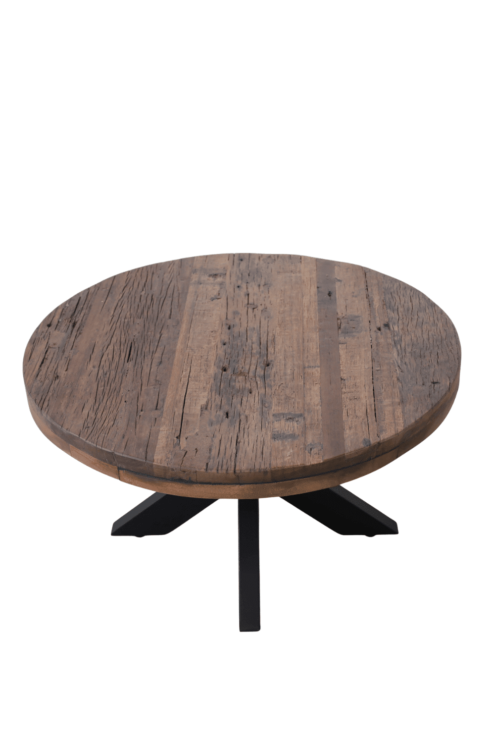 stoere ronde houten salontafel 80 cm