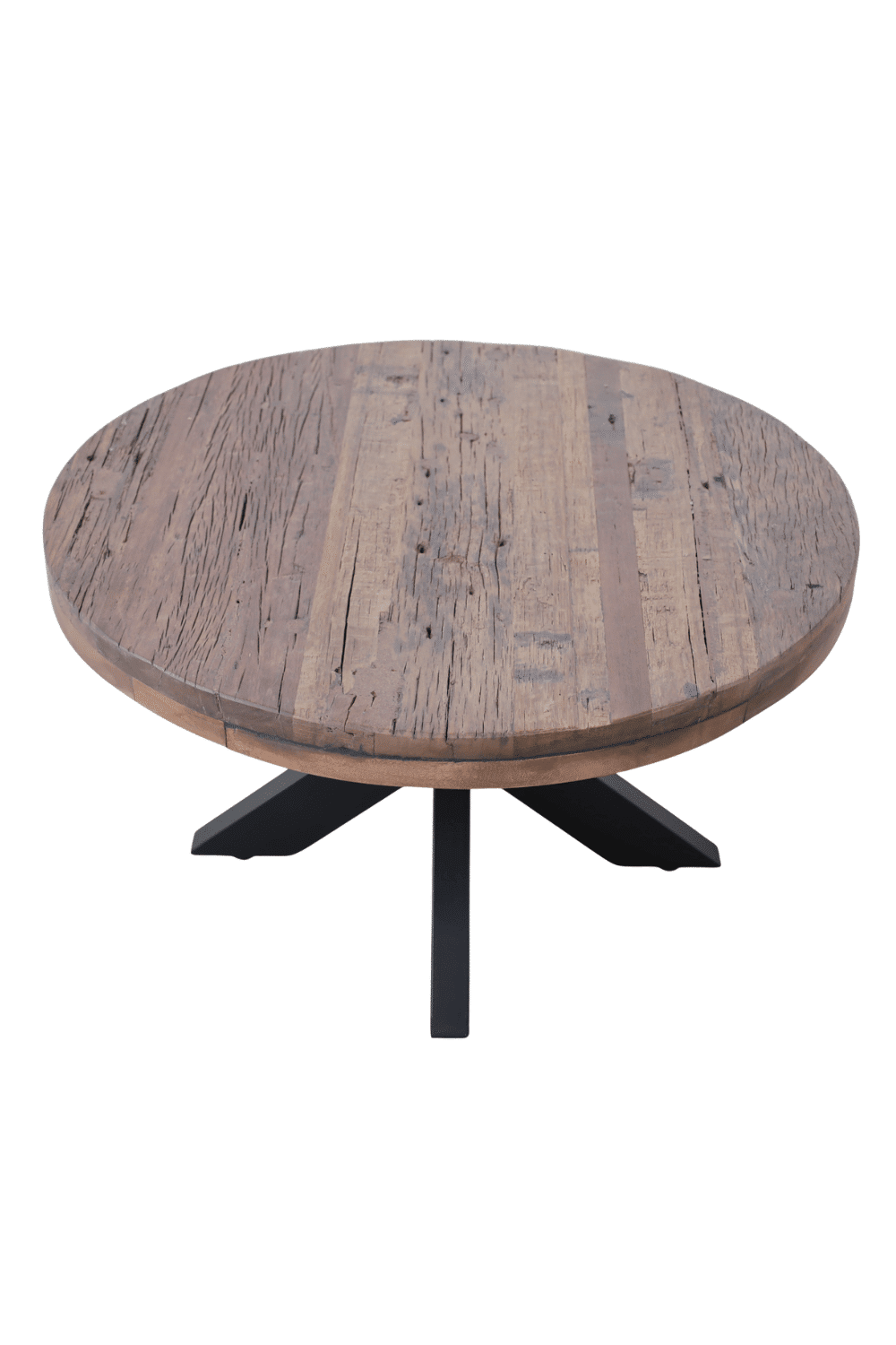 stoere ronde houten salontafel 80 cm