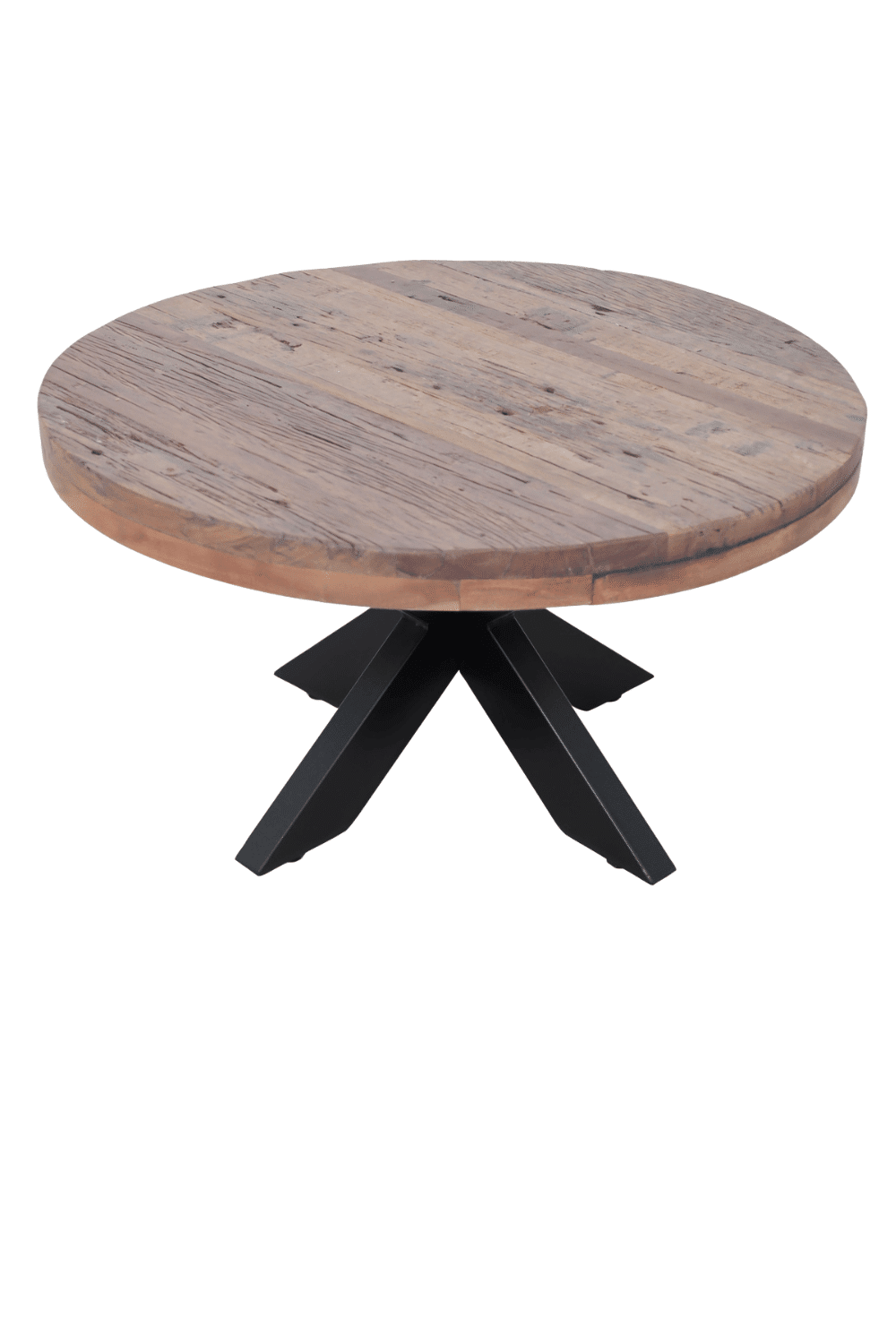 stoere ronde houten salontafel 80 cm