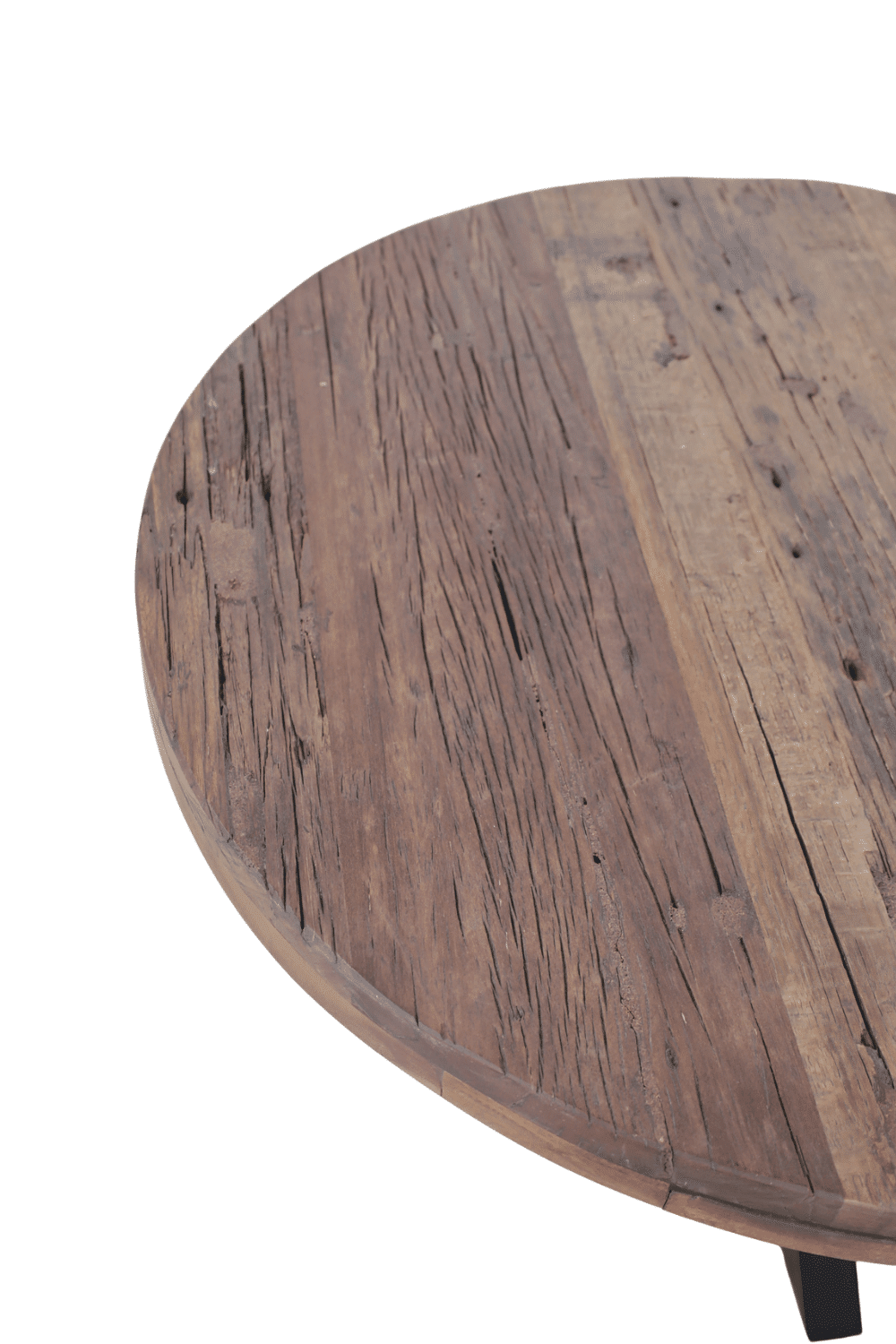 stoere ronde houten salontafel 80 cm