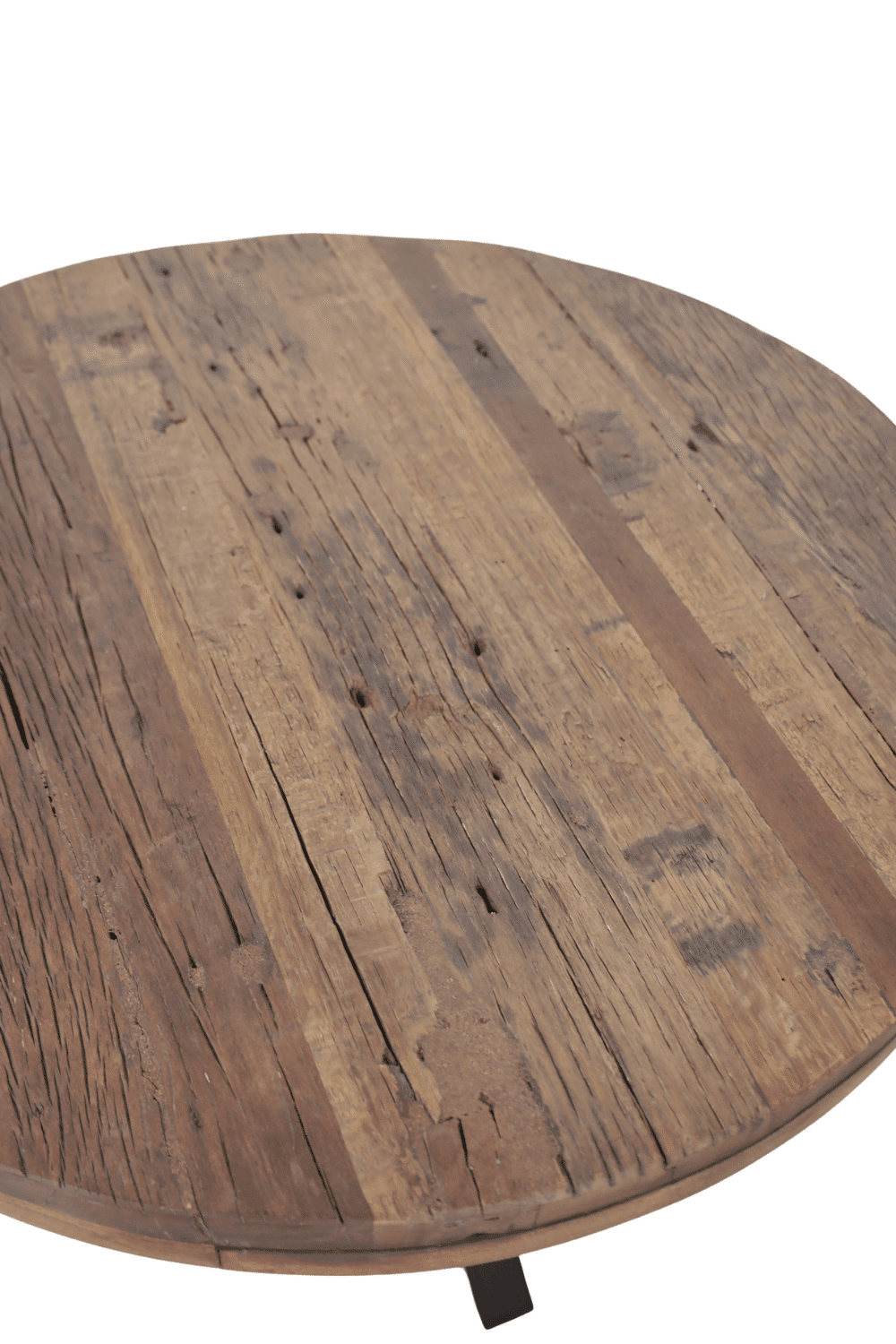stoere ronde houten salontafel 80 cm
