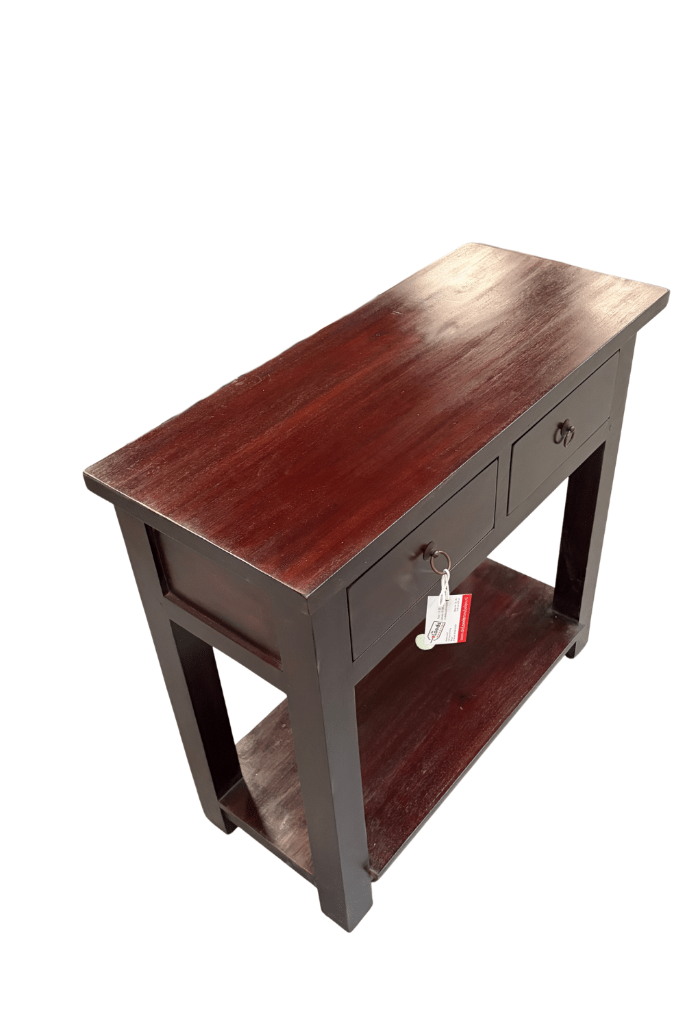 warm donker bruine side table met 2 lades en onderblad 80x35x70 cm Stdt koloniaal bruin warm donker bruine side table met 2 lades en onderblad 80x35x70 cm Stdt koloniaal bruin
