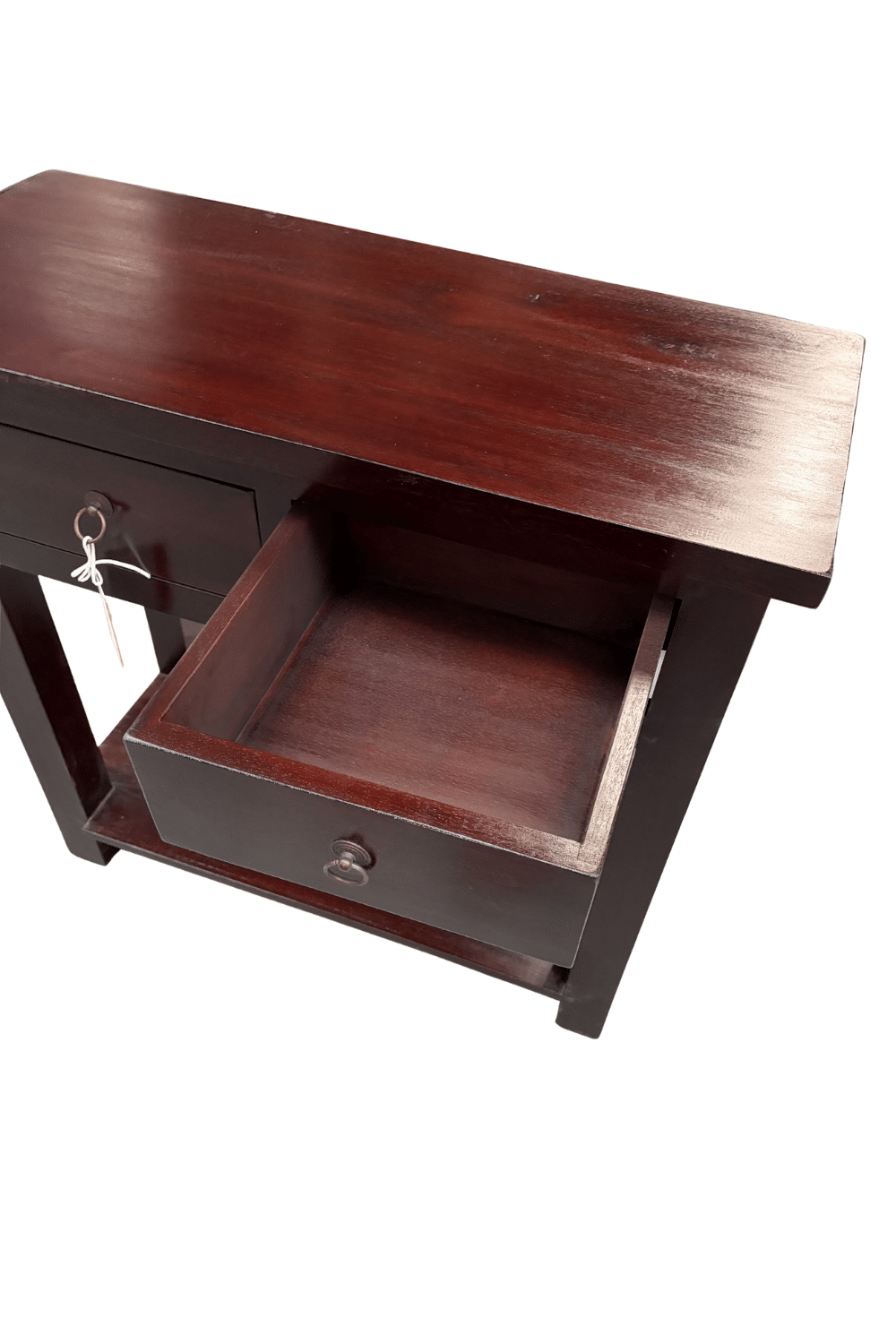 warm donker bruine side table met 2 lades en onderblad 80x35x70 cm Stdt koloniaal bruin warm donker bruine side table met 2 lades en onderblad 80x35x70 cm Stdt koloniaal bruin