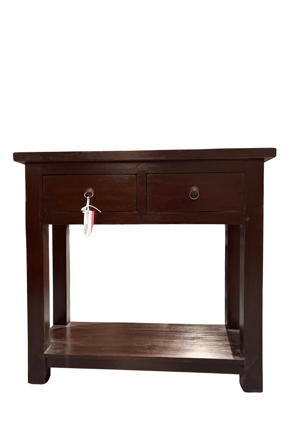 warm donker bruine side table met 2 lades en onderblad 80x35x70 cm Stdt koloniaal bruin warm donker bruine side table met 2 lades en onderblad 80x35x70 cm Stdt koloniaal bruin