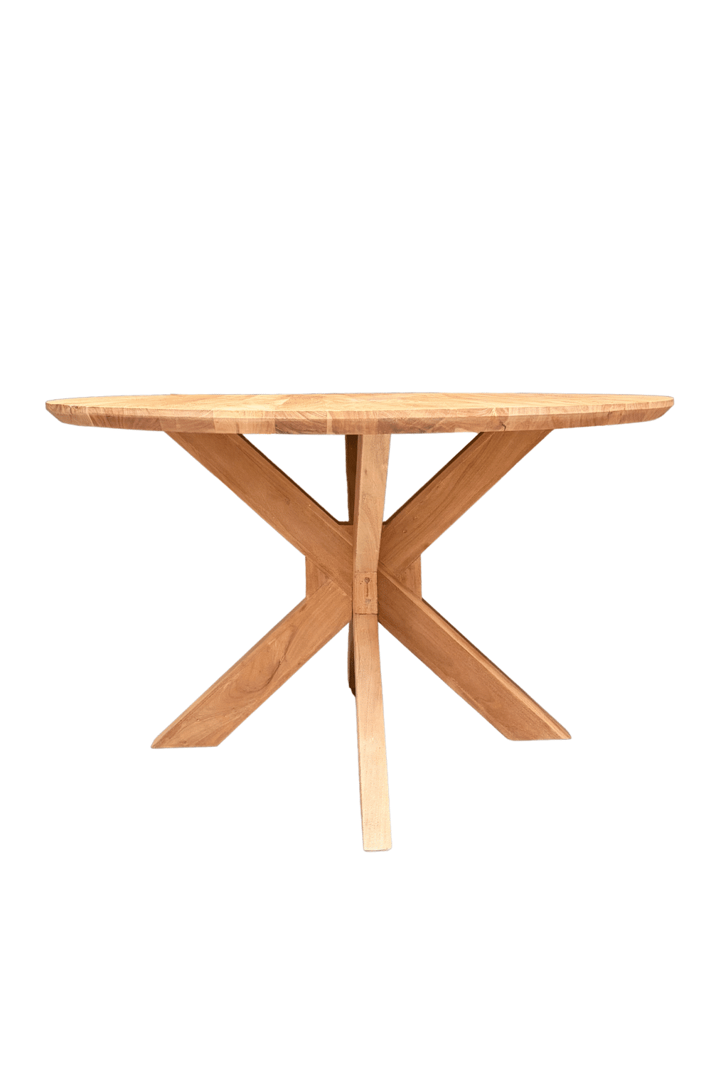 Ronde 130 cm eettafel eiken look rond naturel kleur 1 Ronde 130 cm eettafel eiken look rond naturel kleur 1