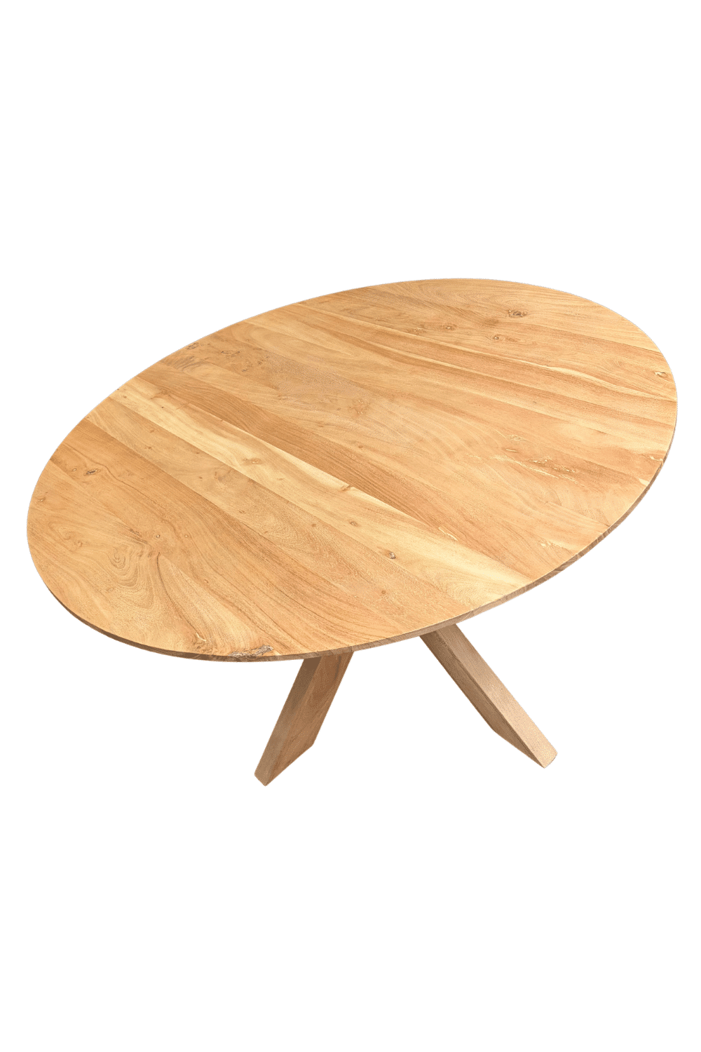 Ronde 130 cm eettafel eiken look rond naturel kleur 1 Ronde 130 cm eettafel eiken look rond naturel kleur 1
