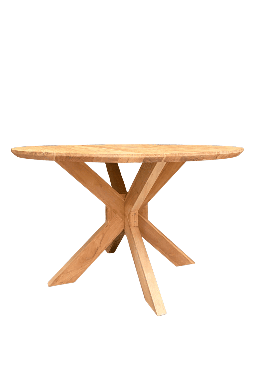 Ronde 130 cm eettafel eiken look rond naturel kleur 1 Ronde 130 cm eettafel eiken look rond naturel kleur 1