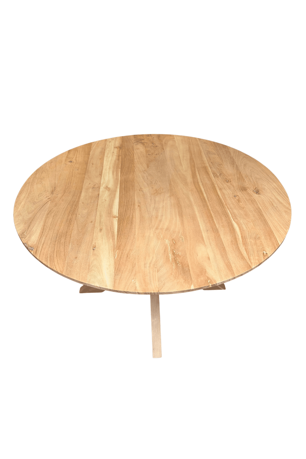 Ronde 130 cm eettafel eiken look rond naturel kleur 1 Ronde 130 cm eettafel eiken look rond naturel kleur 1