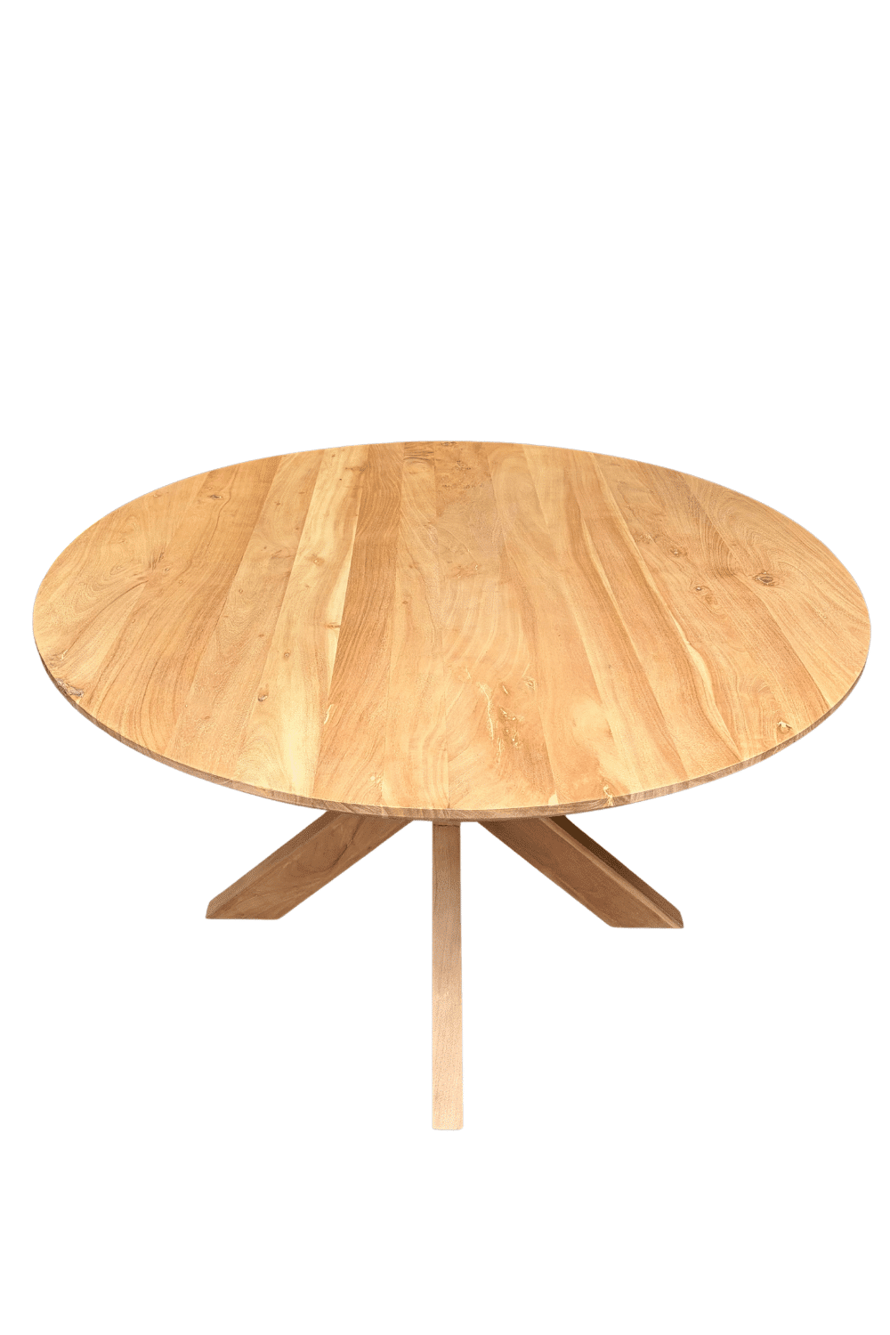 Ronde 130 cm eettafel eiken look rond naturel kleur 1 Ronde 130 cm eettafel eiken look rond naturel kleur 1