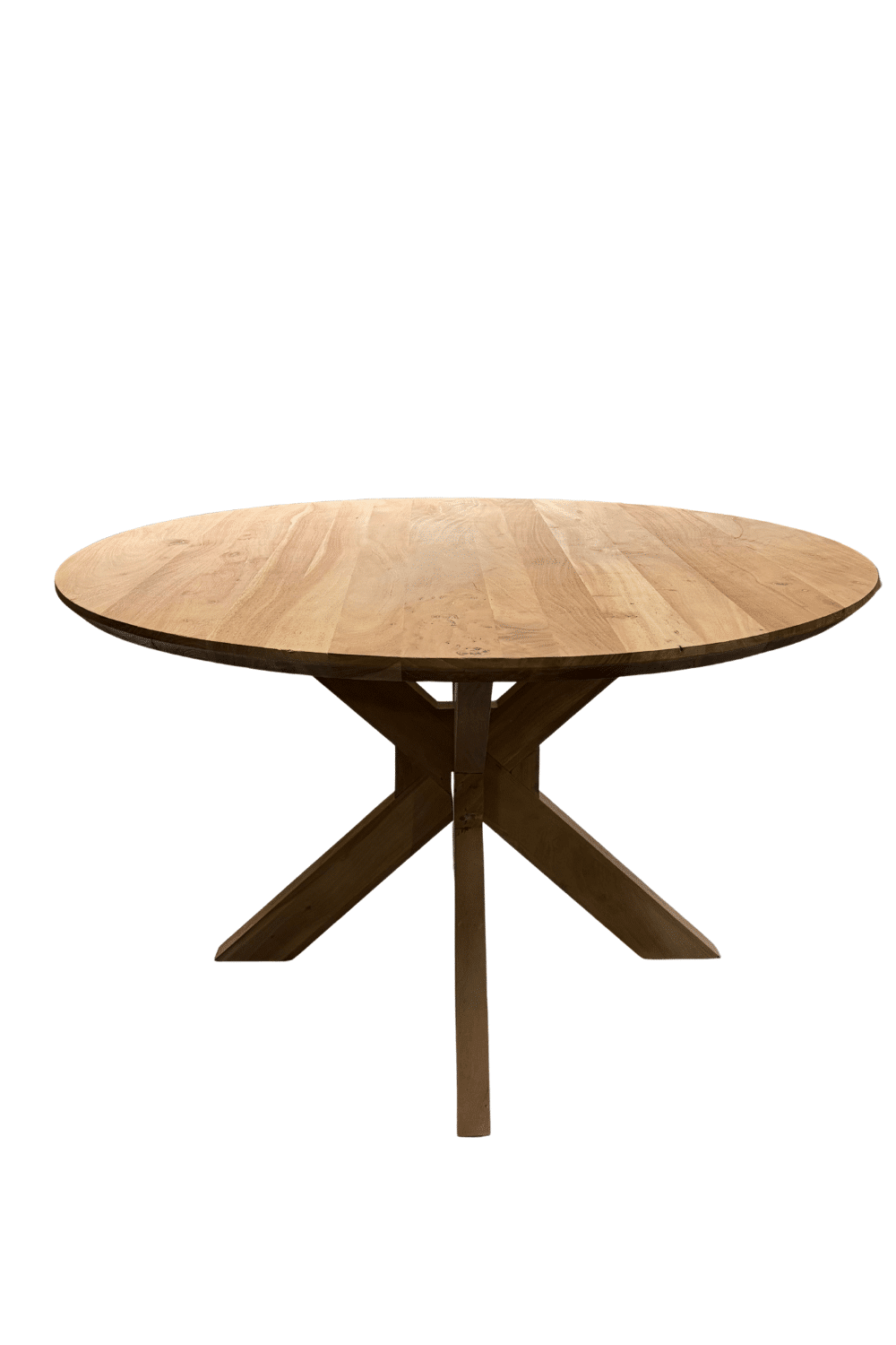 Ronde 130 cm eettafel eiken look rond naturel kleur 1 Ronde 130 cm eettafel eiken look rond naturel kleur 1