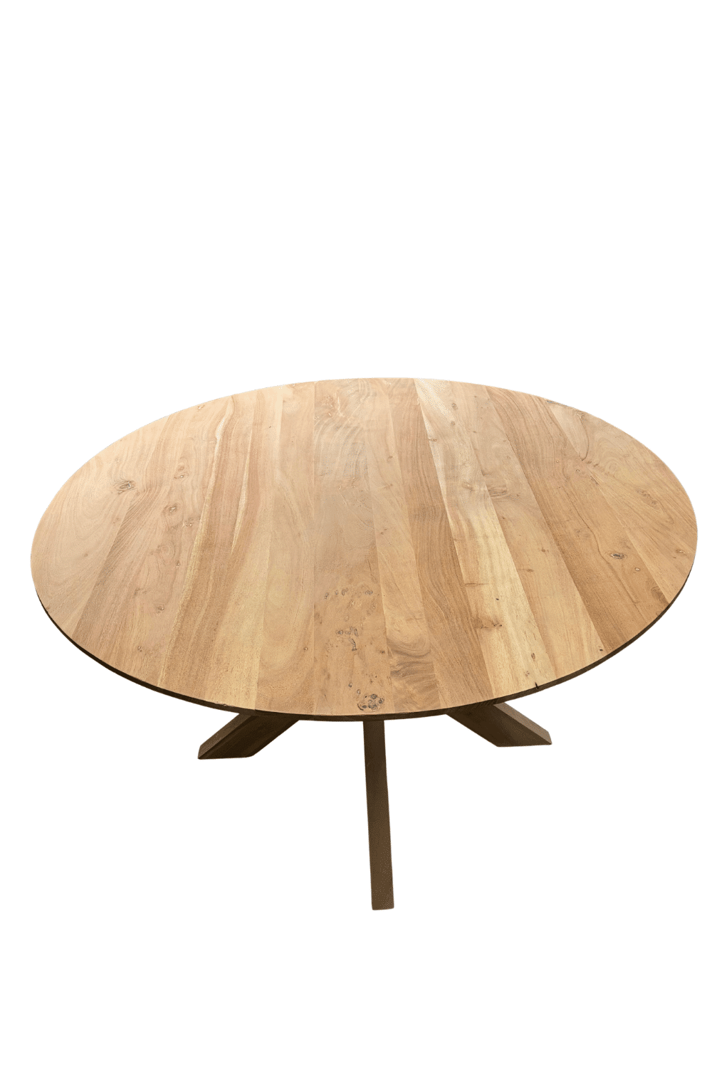 Ronde 130 cm eettafel eiken look rond naturel kleur 1 Ronde 130 cm eettafel eiken look rond naturel kleur 1
