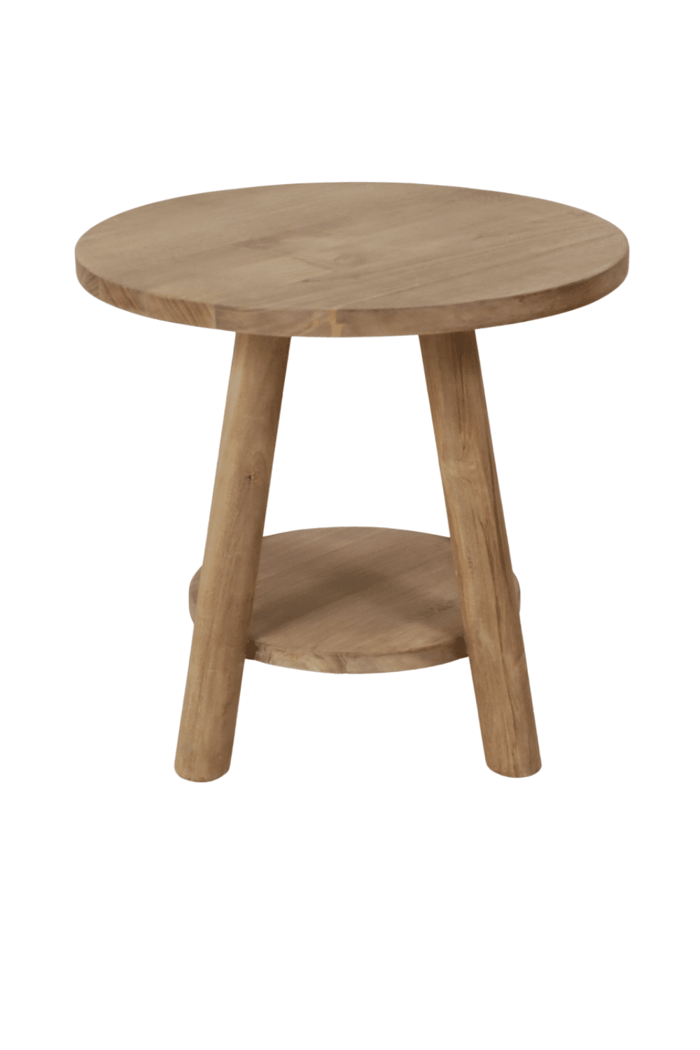 Teak houten salontafel set van 2 ronde salontafels 85cm en 50 cm Teak houten salontafel Teak houten salontafel set van 2 ronde salontafels 85cm en 50 cm Teak houten salontafel
