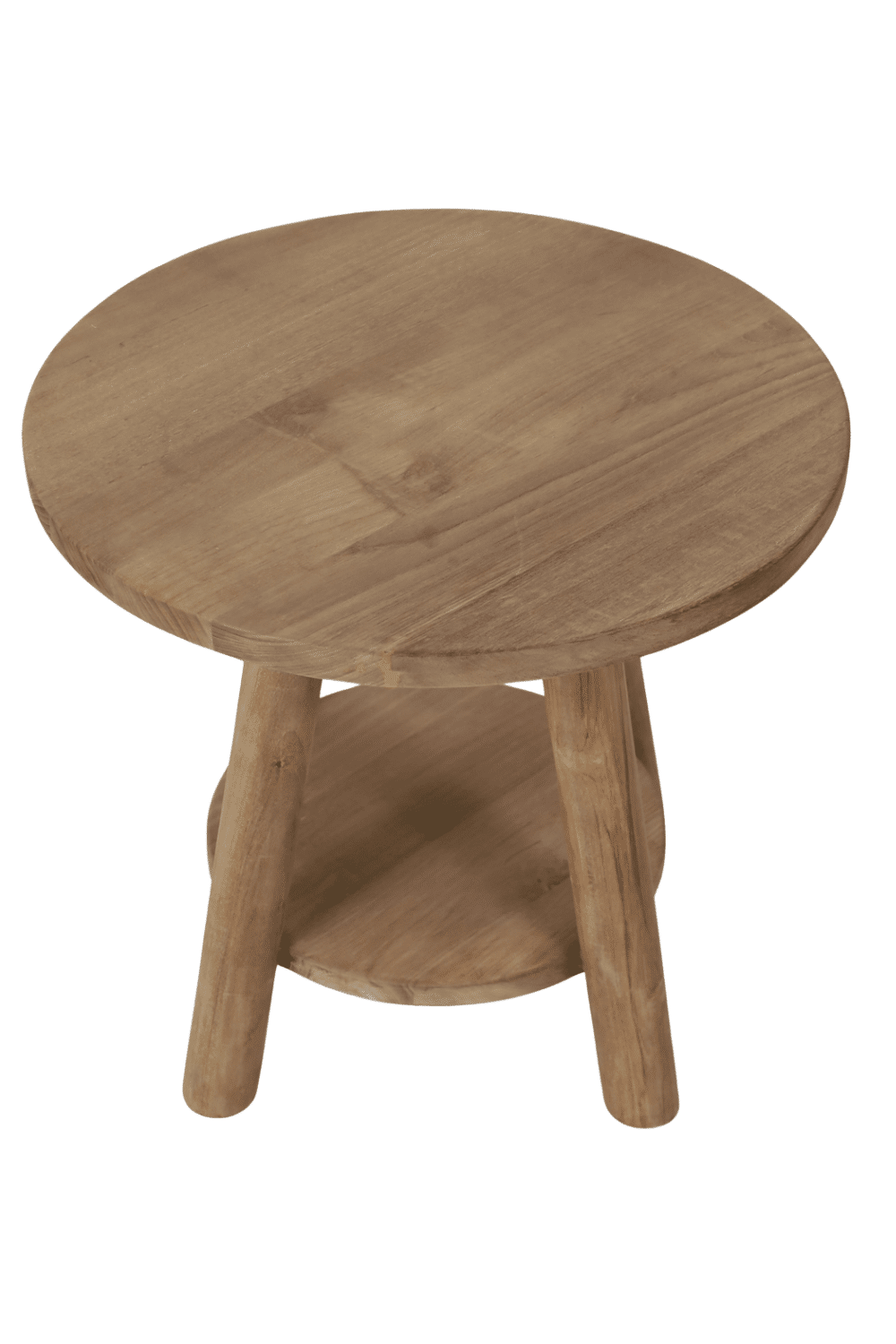 Teak houten salontafel set van 2 ronde salontafels 85cm en 50 cm Teak houten salontafel Teak houten salontafel set van 2 ronde salontafels 85cm en 50 cm Teak houten salontafel