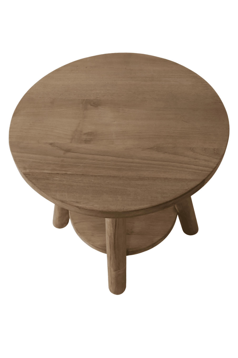 Teak houten salontafel set van 2 ronde salontafels 85cm en 50 cm Teak houten salontafel Teak houten salontafel set van 2 ronde salontafels 85cm en 50 cm Teak houten salontafel