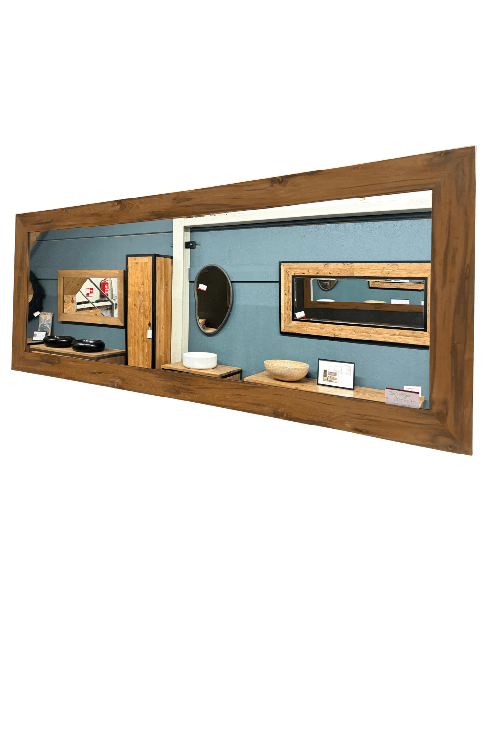 Teak houten spiegel 200x80 cm