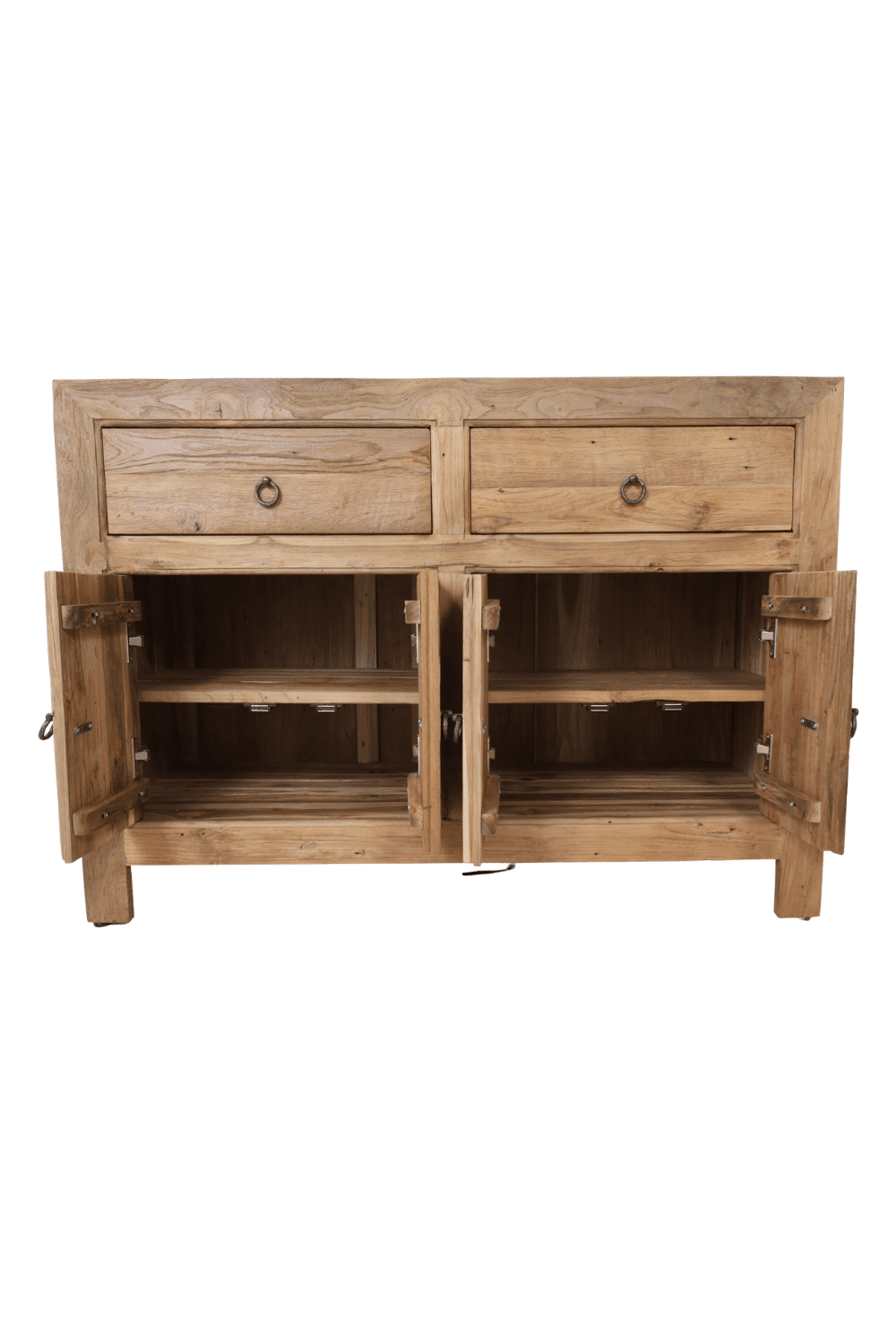 robuust landelijk teak houten badkamermeubel 120x45x85 cm ruw teak hout