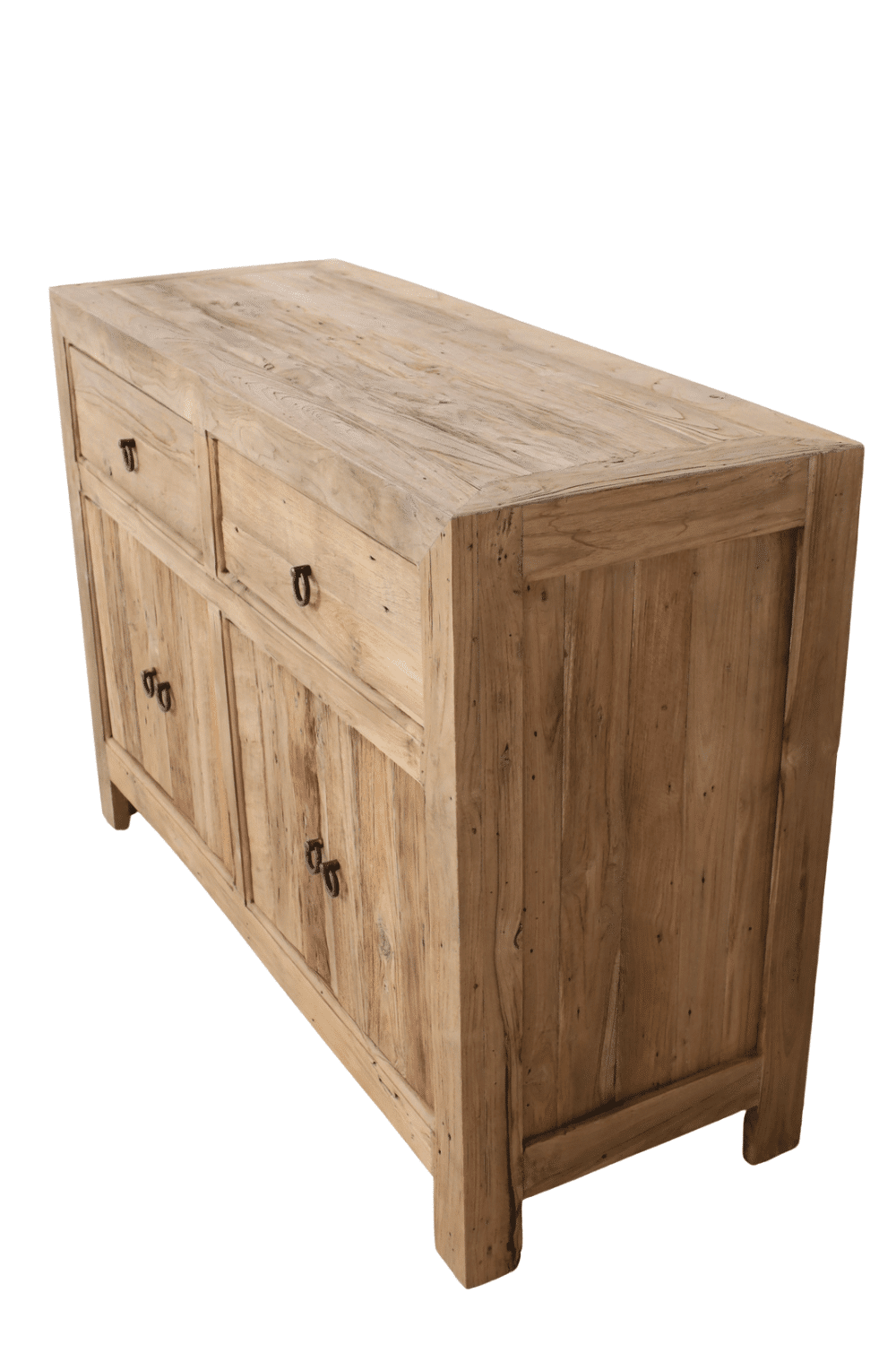 robuust landelijk teak houten badkamermeubel 120x45x85 cm ruw teak hout