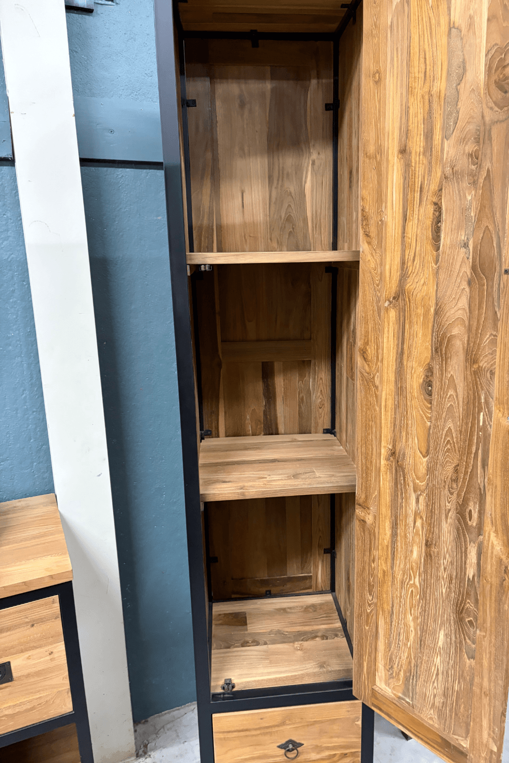 teak houten hoge smalle badkamer kast met deur opbergkast teak houten hoge smalle badkamer kast met deur opbergkast