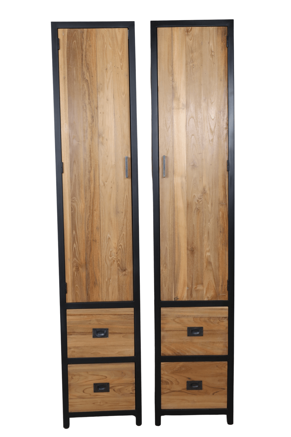kolomkast 40x40x200 cm solid teak hout met metaal kolomkast 40x40x200 cm solid teak hout met metaal