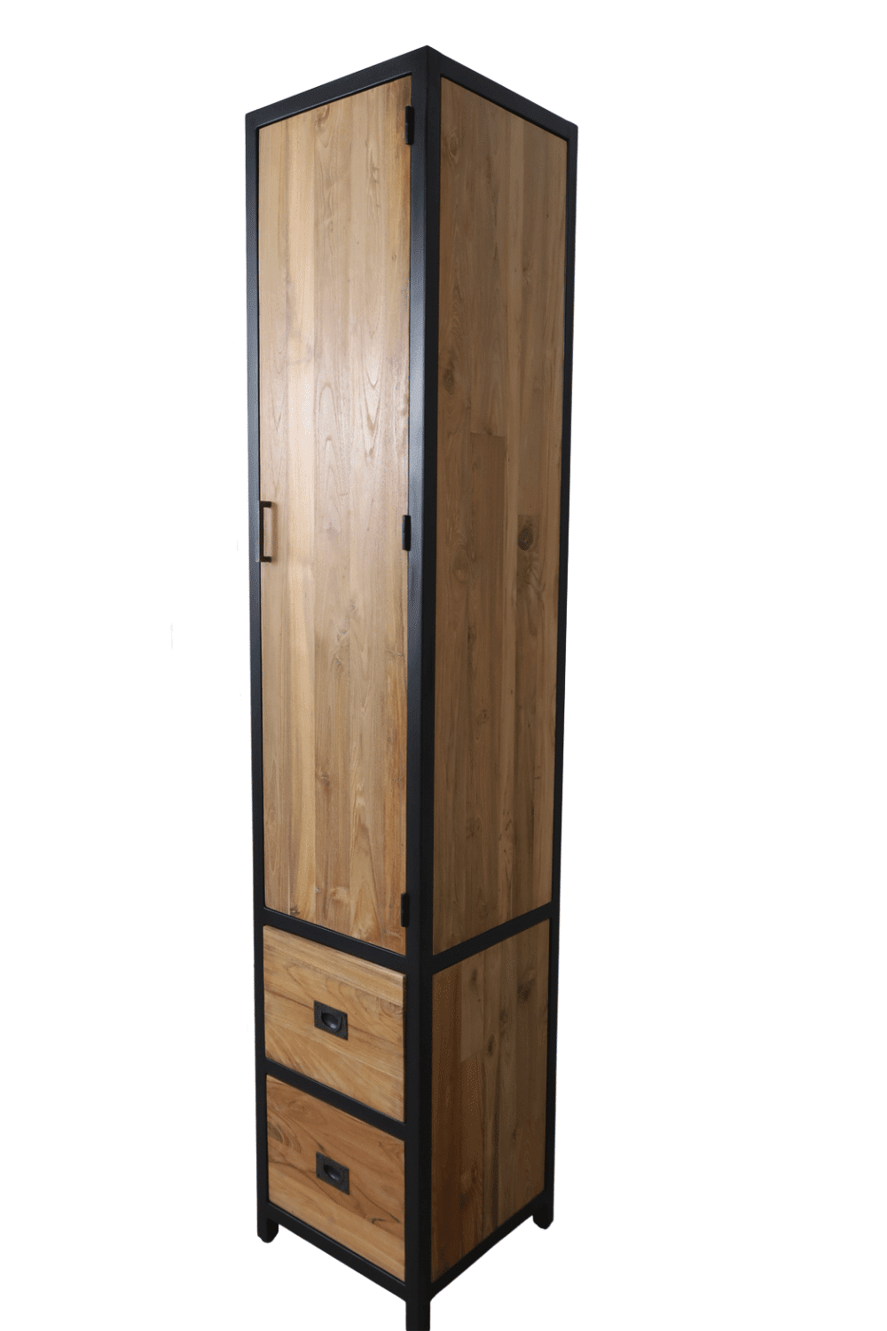 kolomkast 40x40x200 cm solid teak hout met metaal kolomkast 40x40x200 cm solid teak hout met metaal