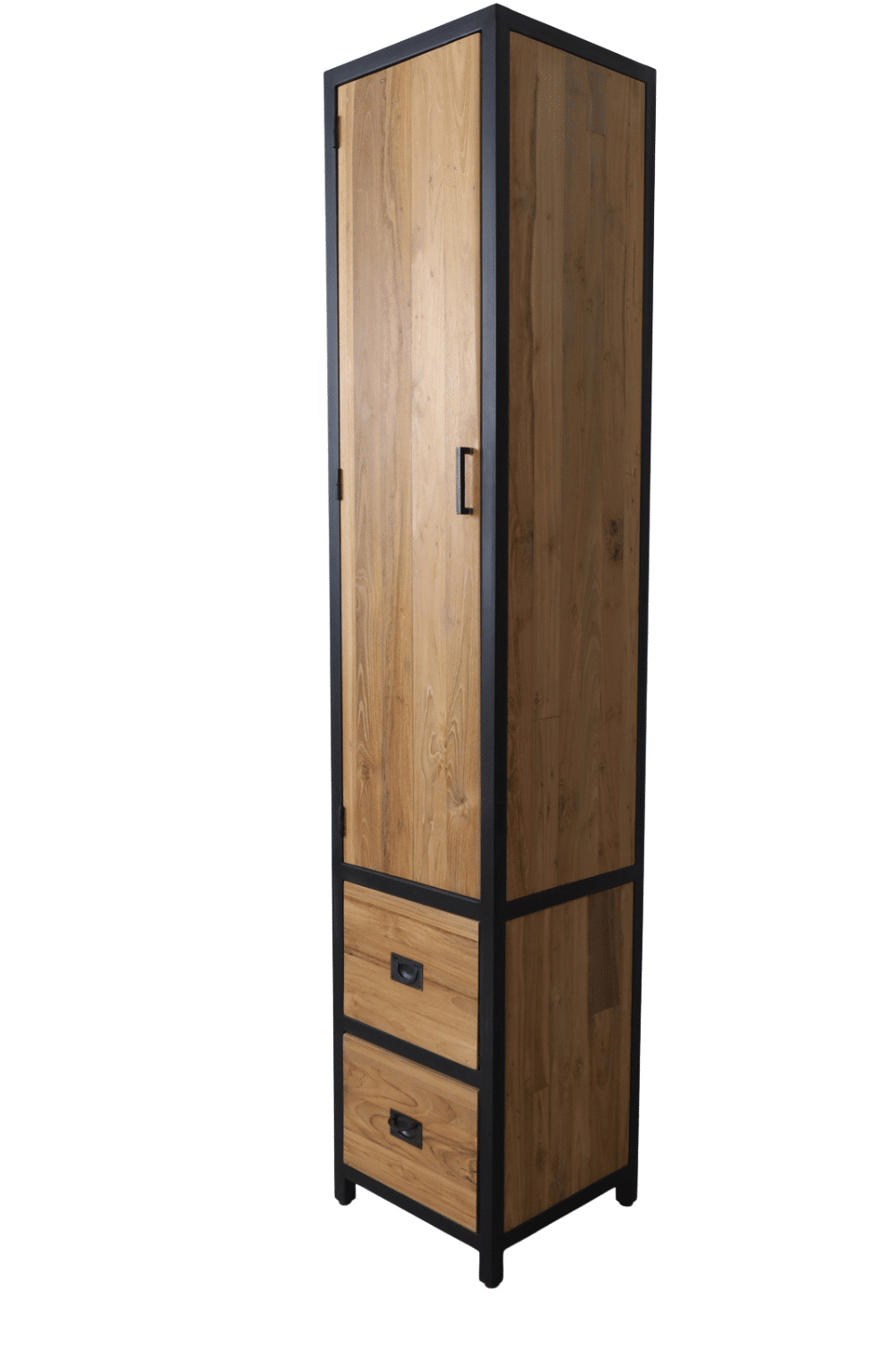 kolomkast 40x40x200 cm solid teak hout met metaal kolomkast 40x40x200 cm solid teak hout met metaal